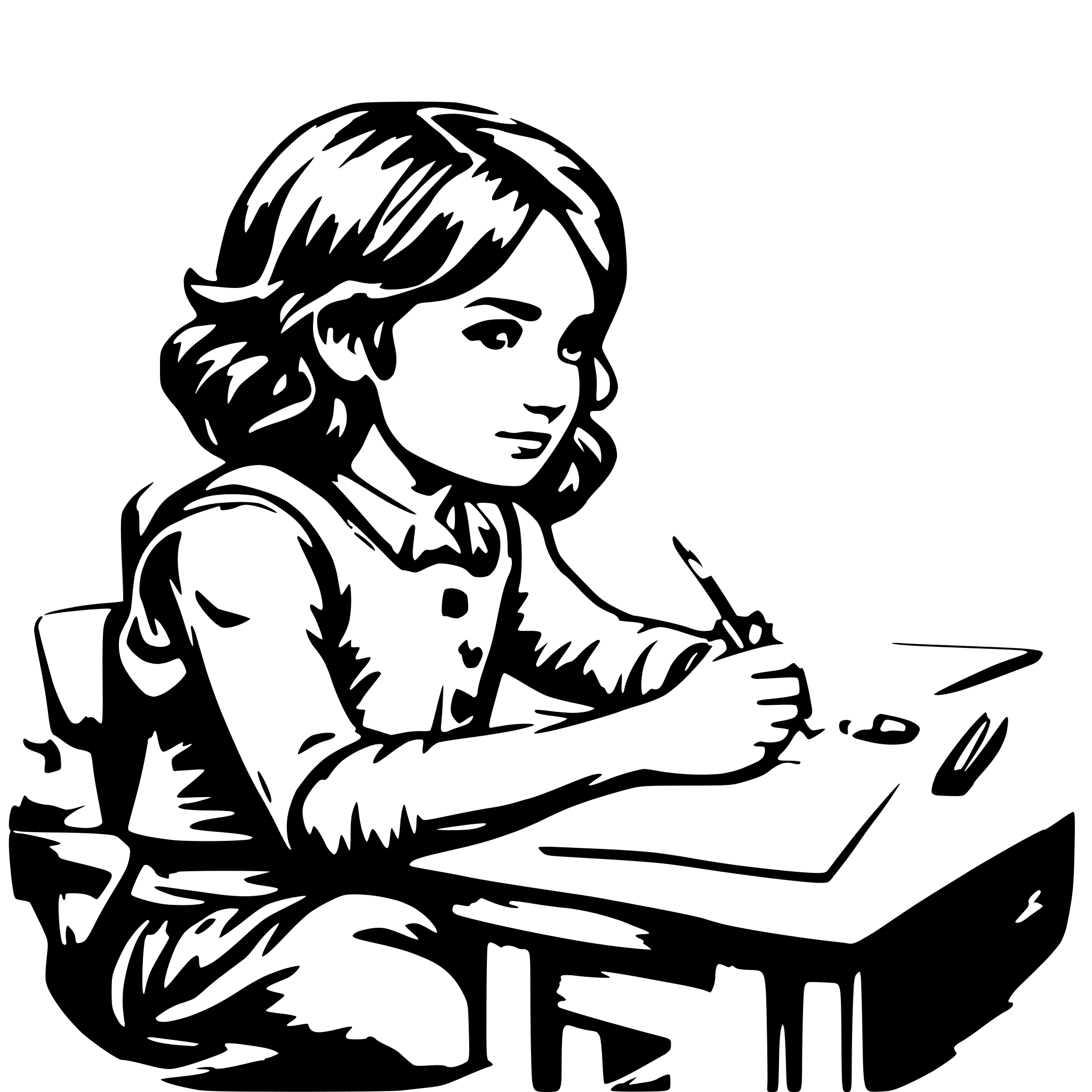 AI-generated SVG of 'child writing math exam'