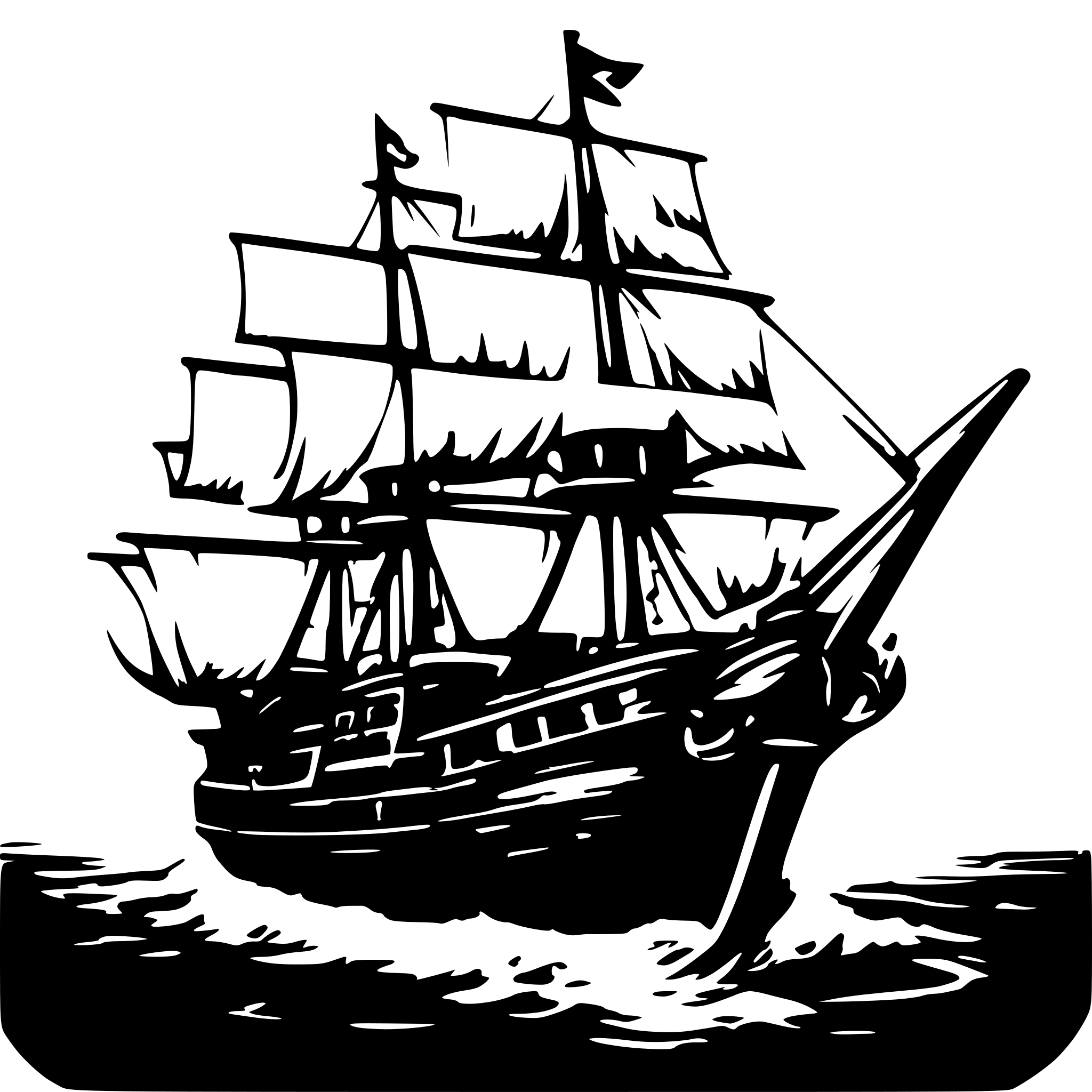 AI-generated SVG of a pirate ship