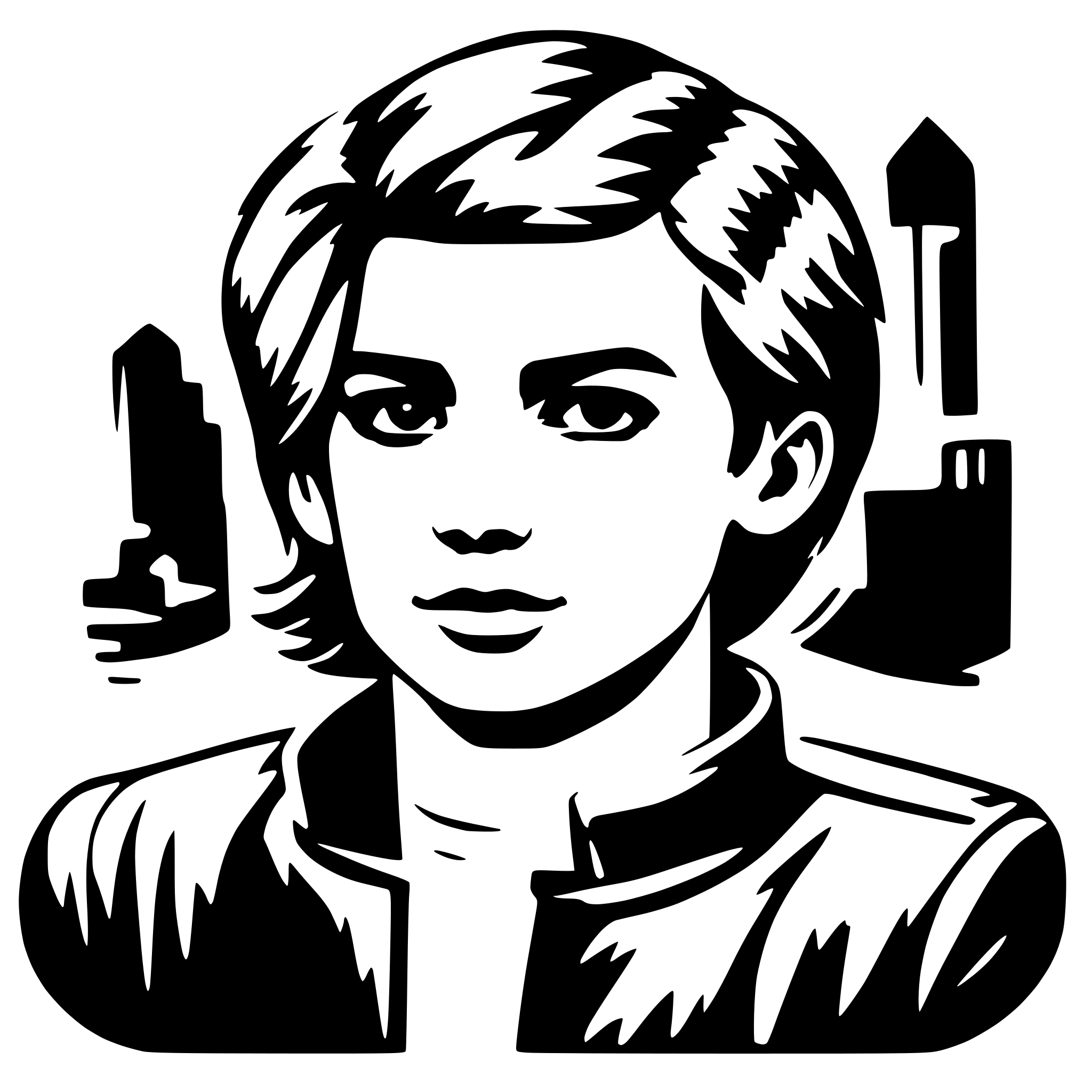 AI-generated SVG of a young man haircut