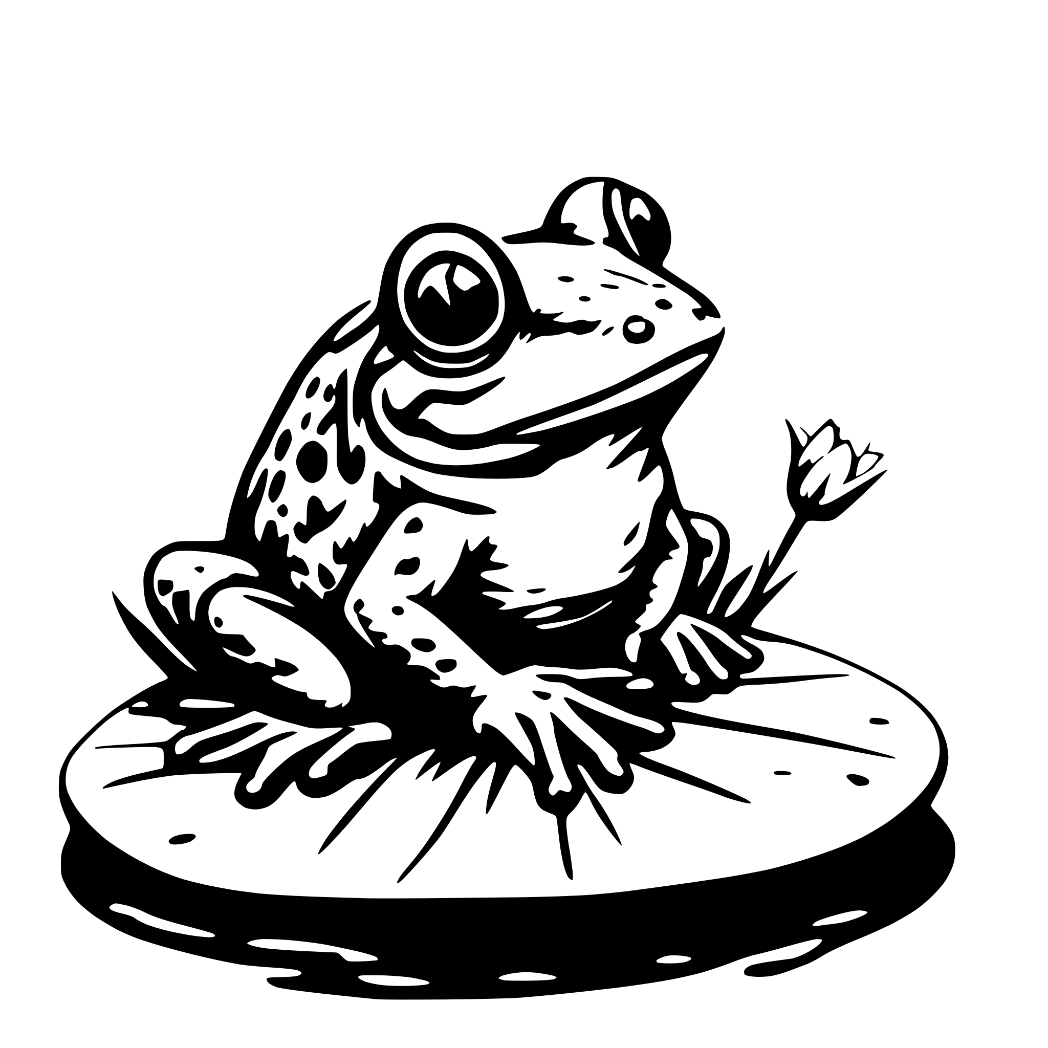 AI-generated SVG of 'Frog on a lily pad'