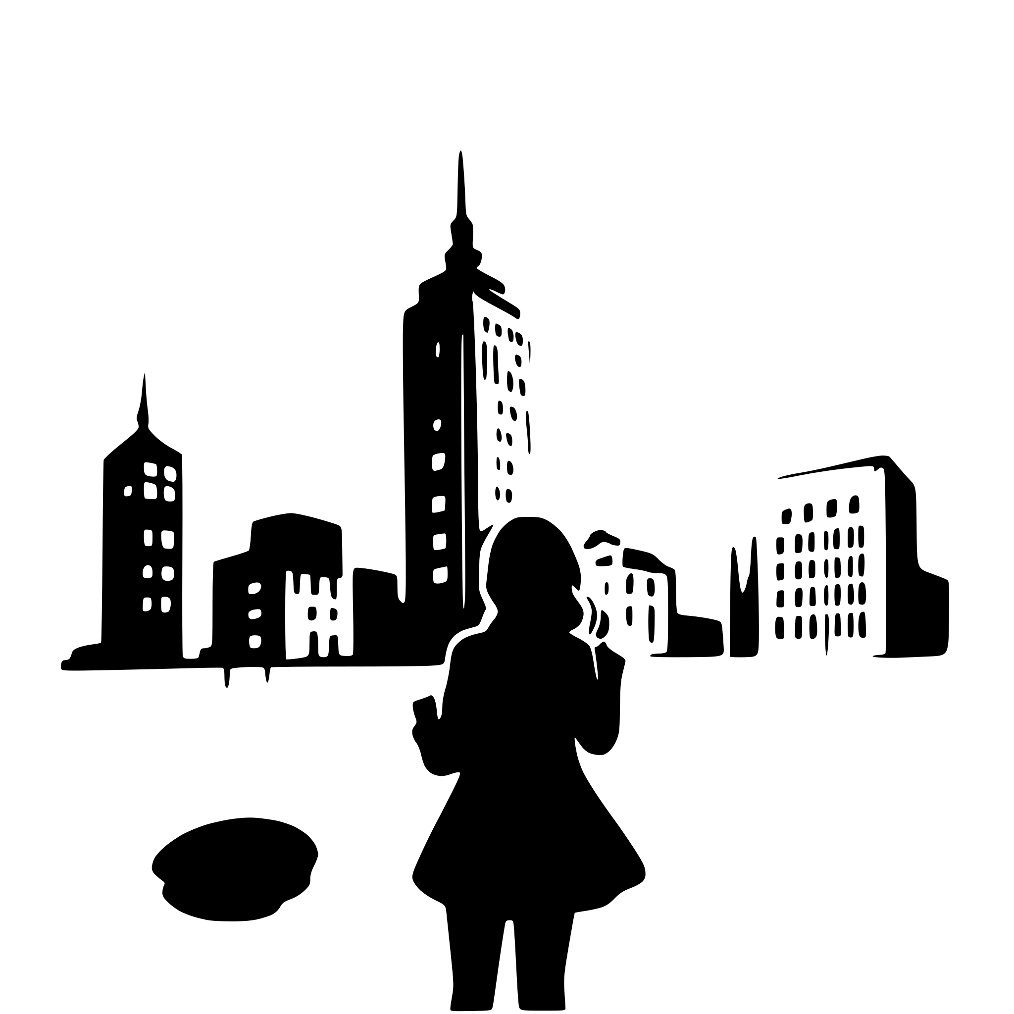 AI-generated SVG of a City silhouette big building focused