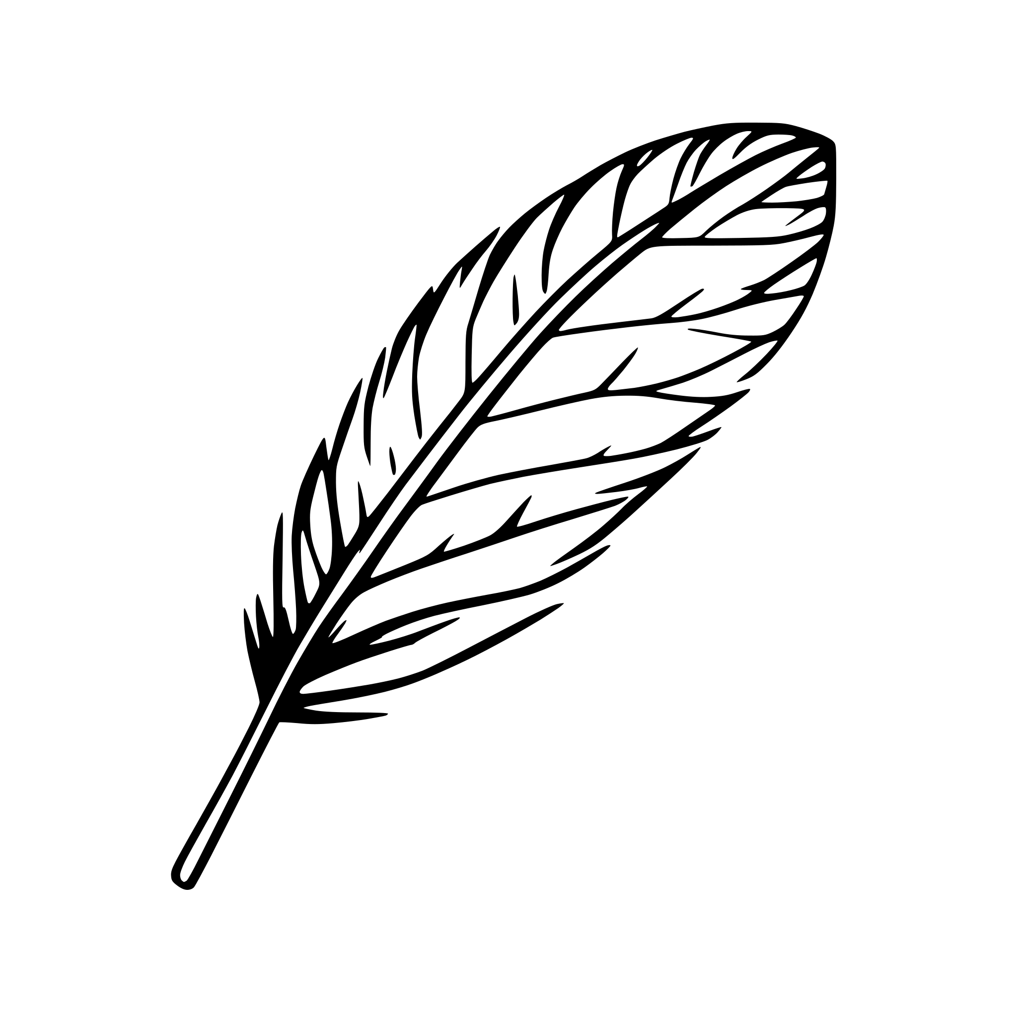 AI-generated SVG of 'feather with ink splatters'
