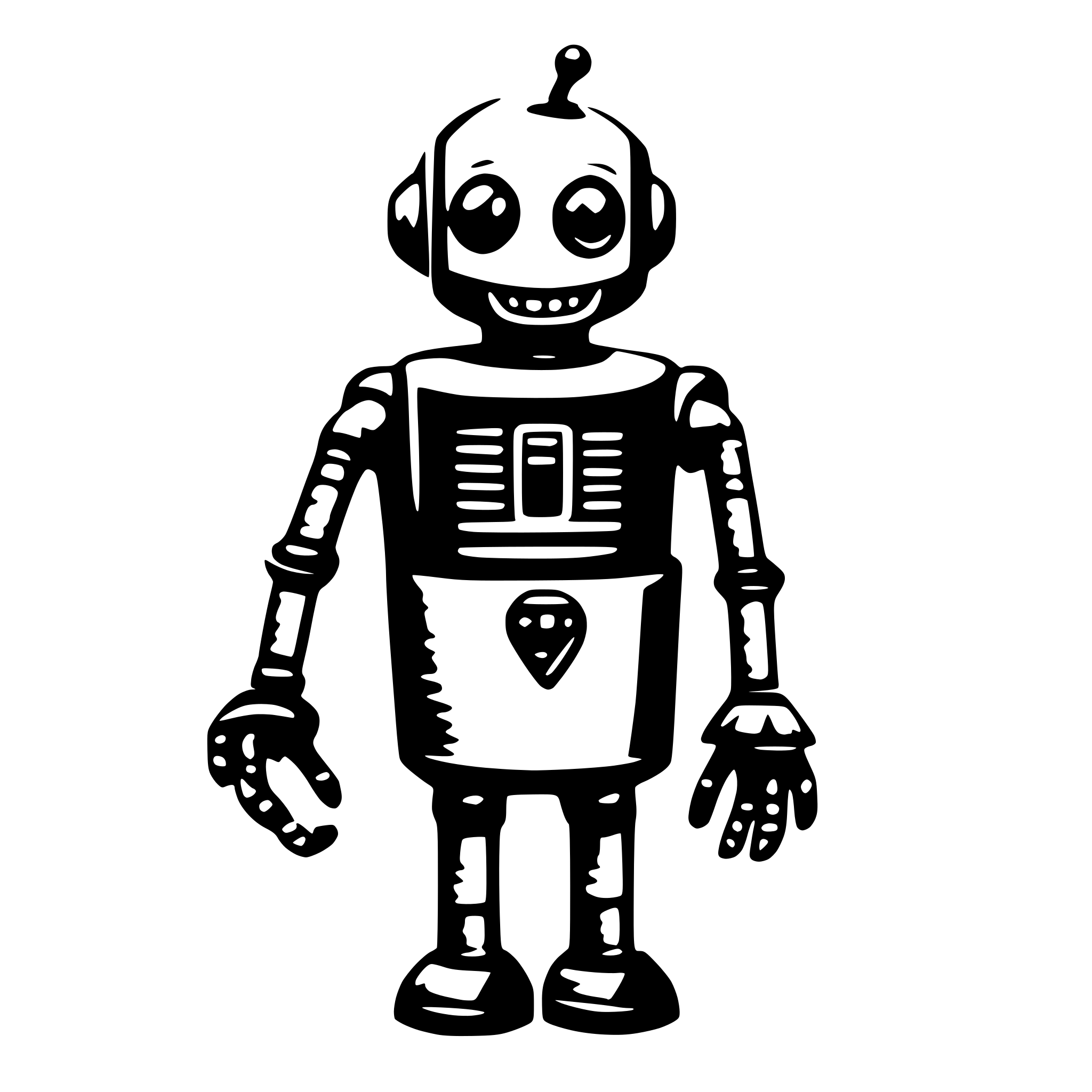 AI-generated SVG of 'a friendly robot'