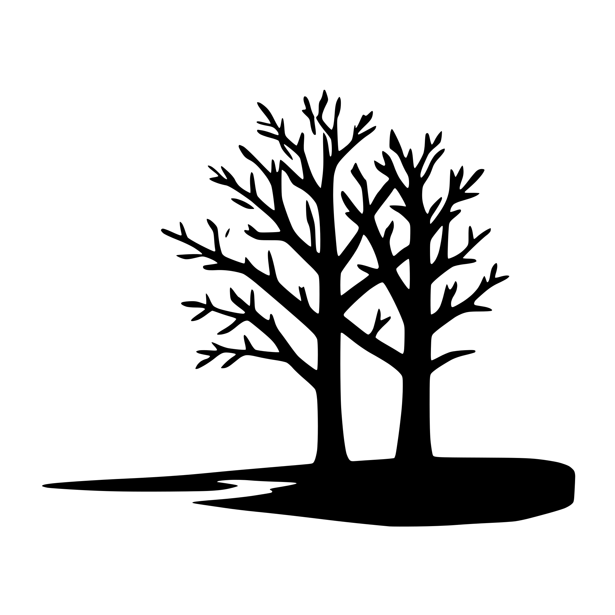 AI-generated SVG of 'silhouette of a winter tree'