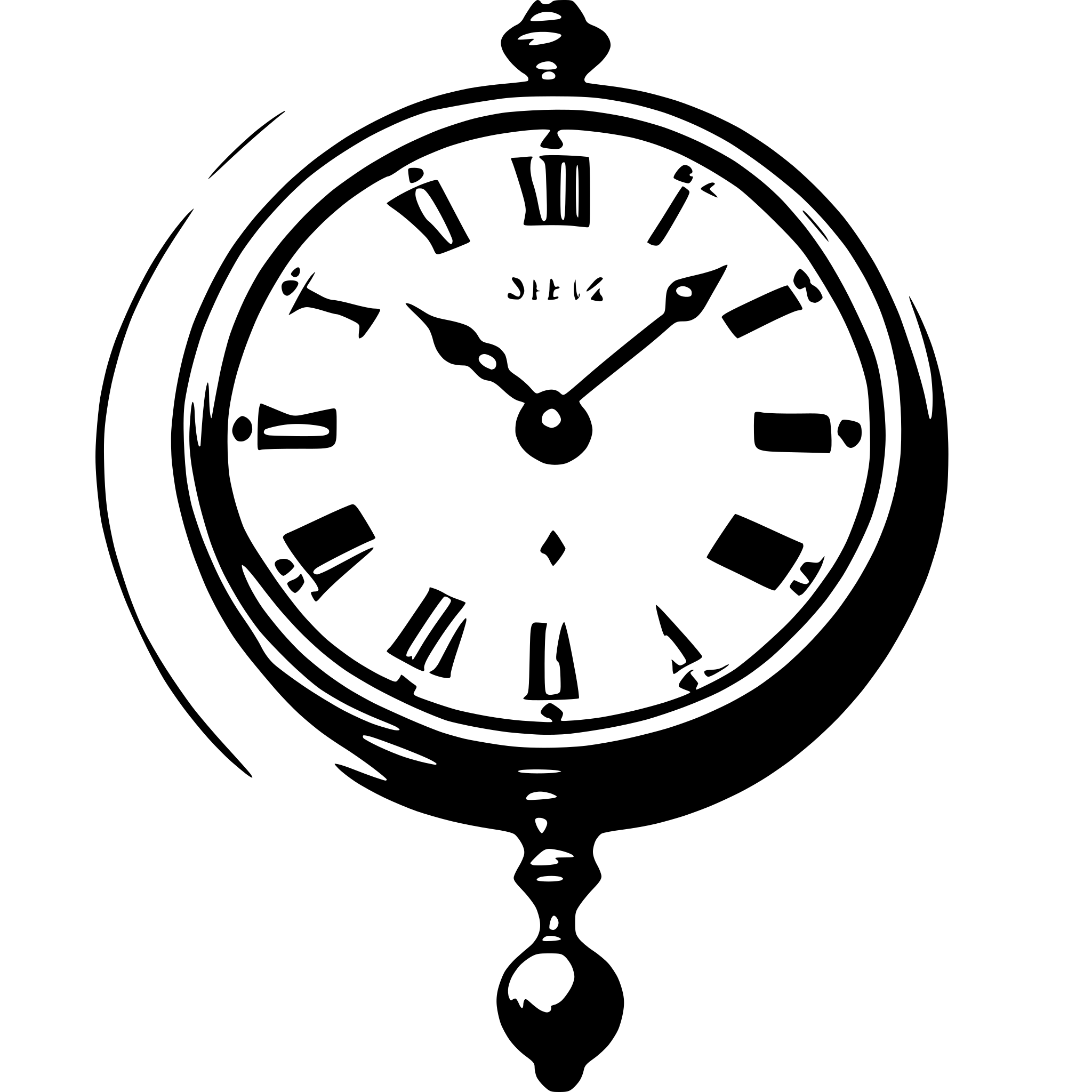 AI-generated SVG of a antique clock, 7:29