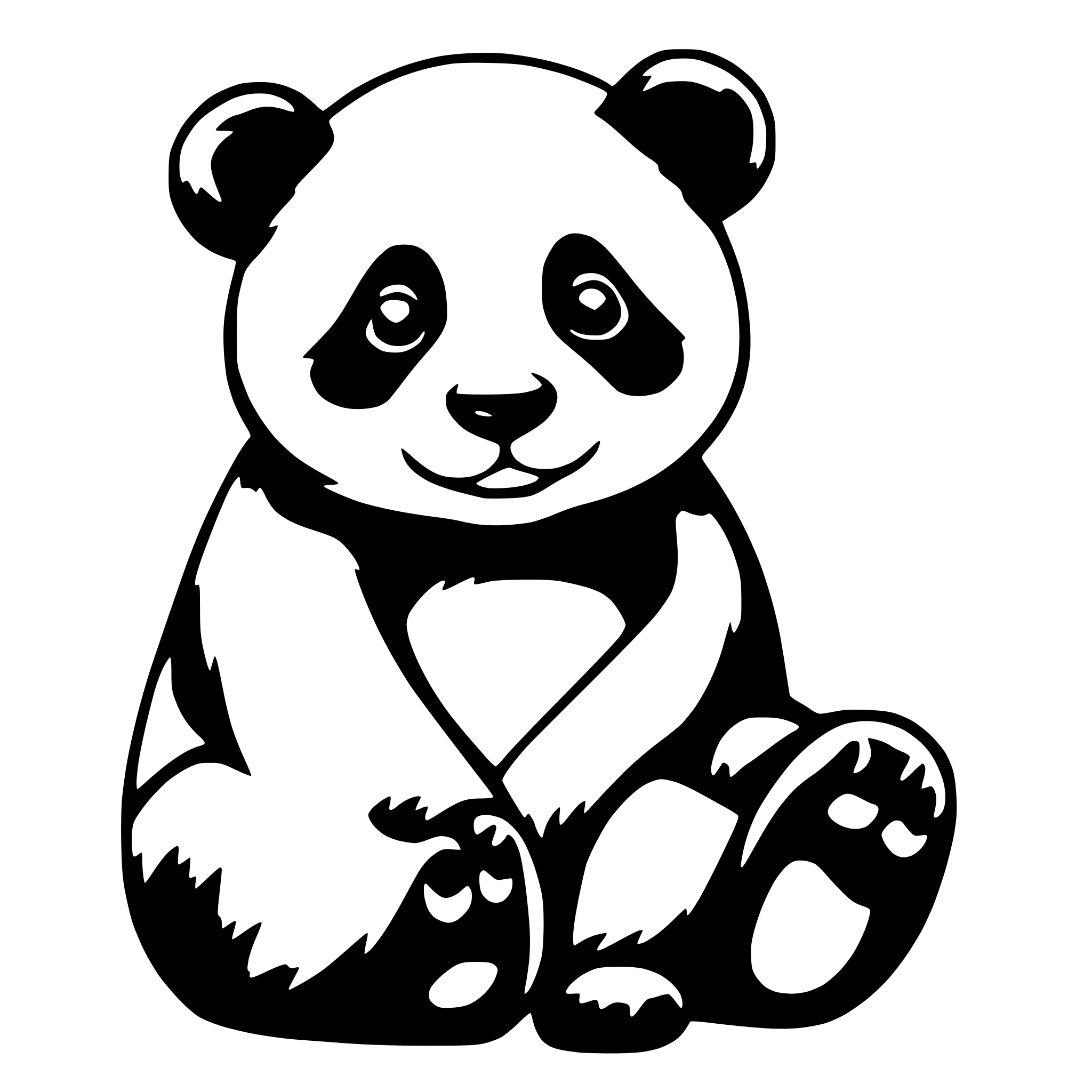 AI-generated SVG of a create a simple and cute panda with only black and white AI-generated SVG of a create a simple and cute panda with only black and white