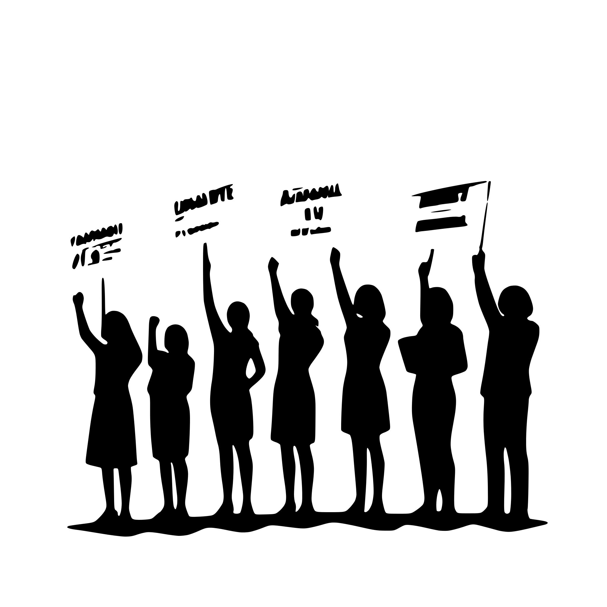 AI-generated SVG of a give me a svg of at least 10 people protesting, holding placards AI-generated SVG of a give me a svg of at least 10 people protesting, holding placards