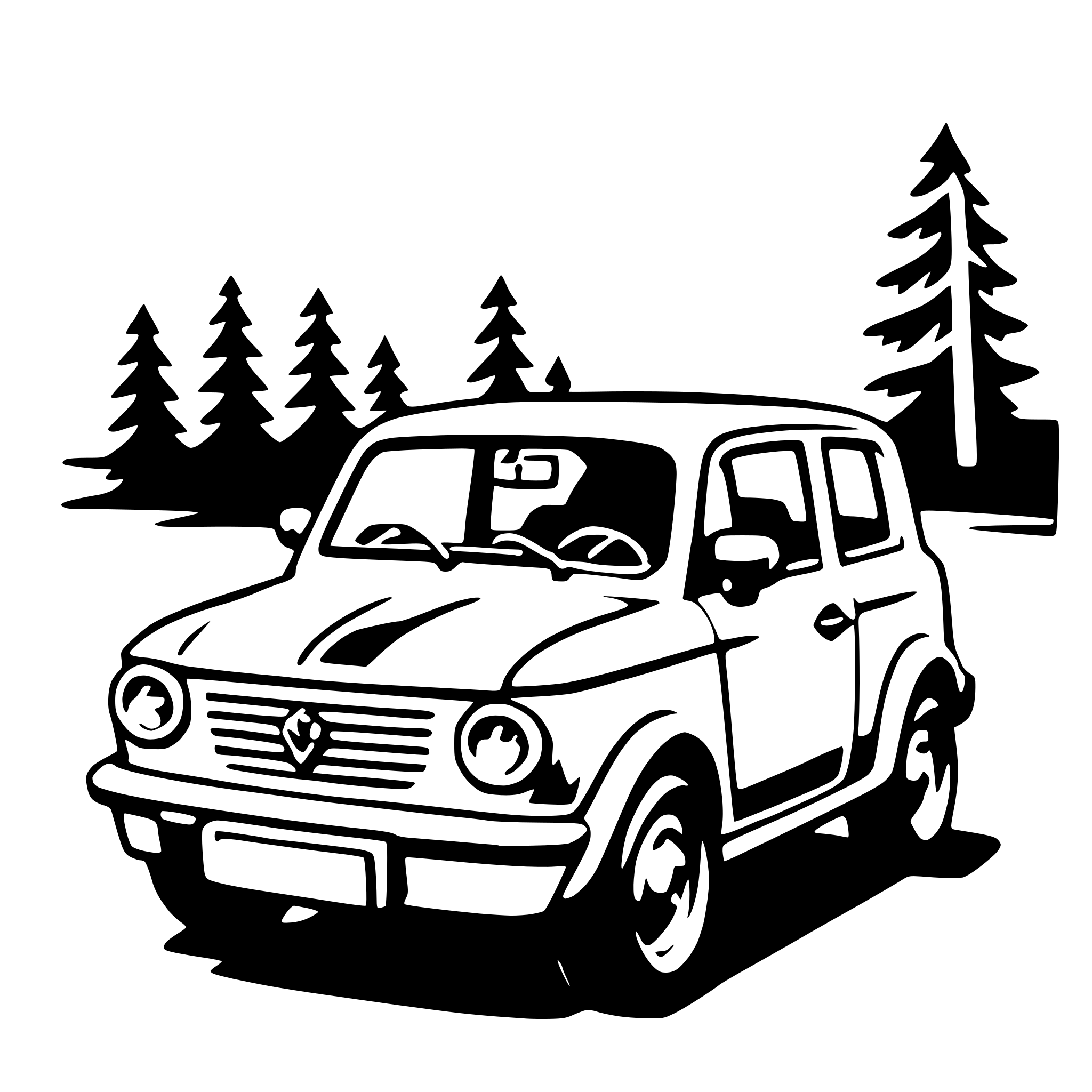 AI-generated SVG of a subcompact car