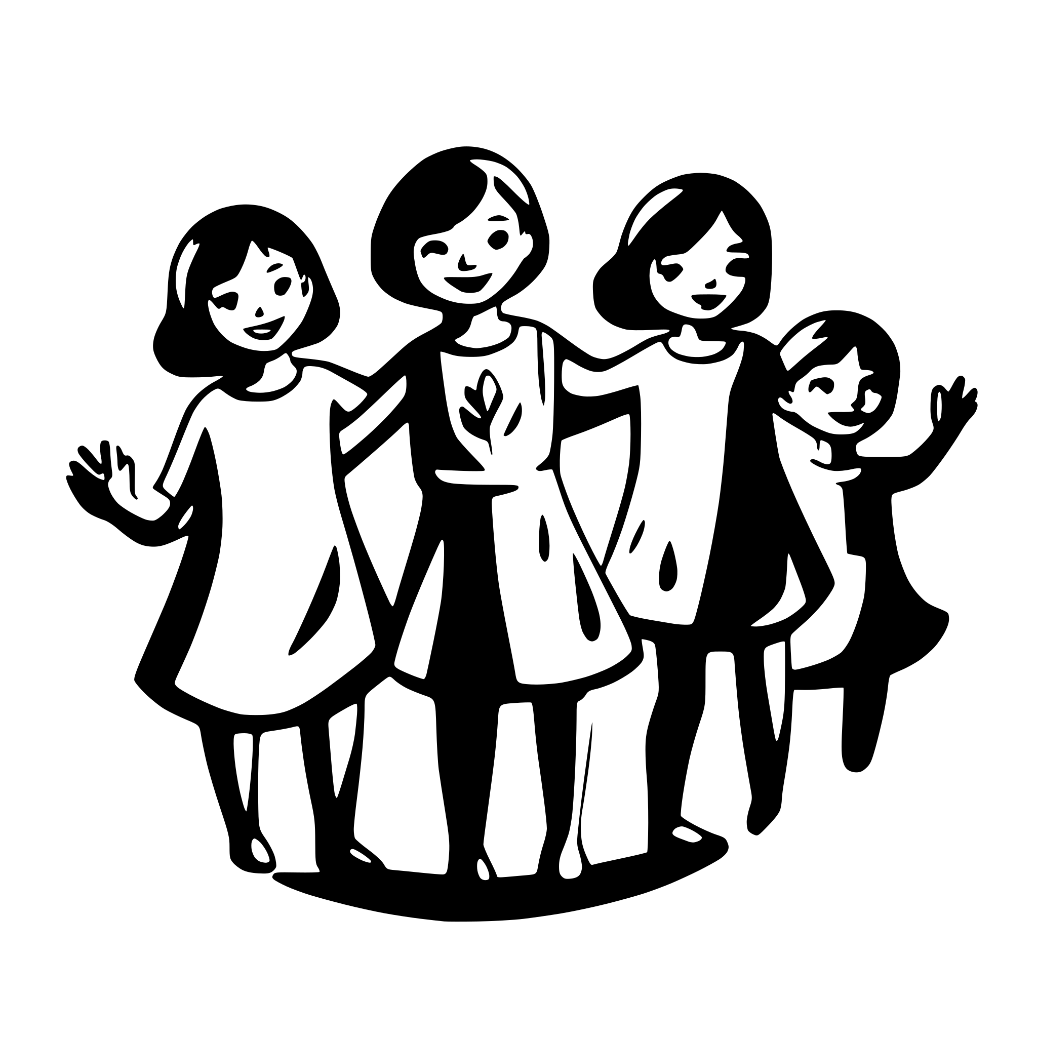 AI-generated SVG of '8 Children holding hands in one hand'