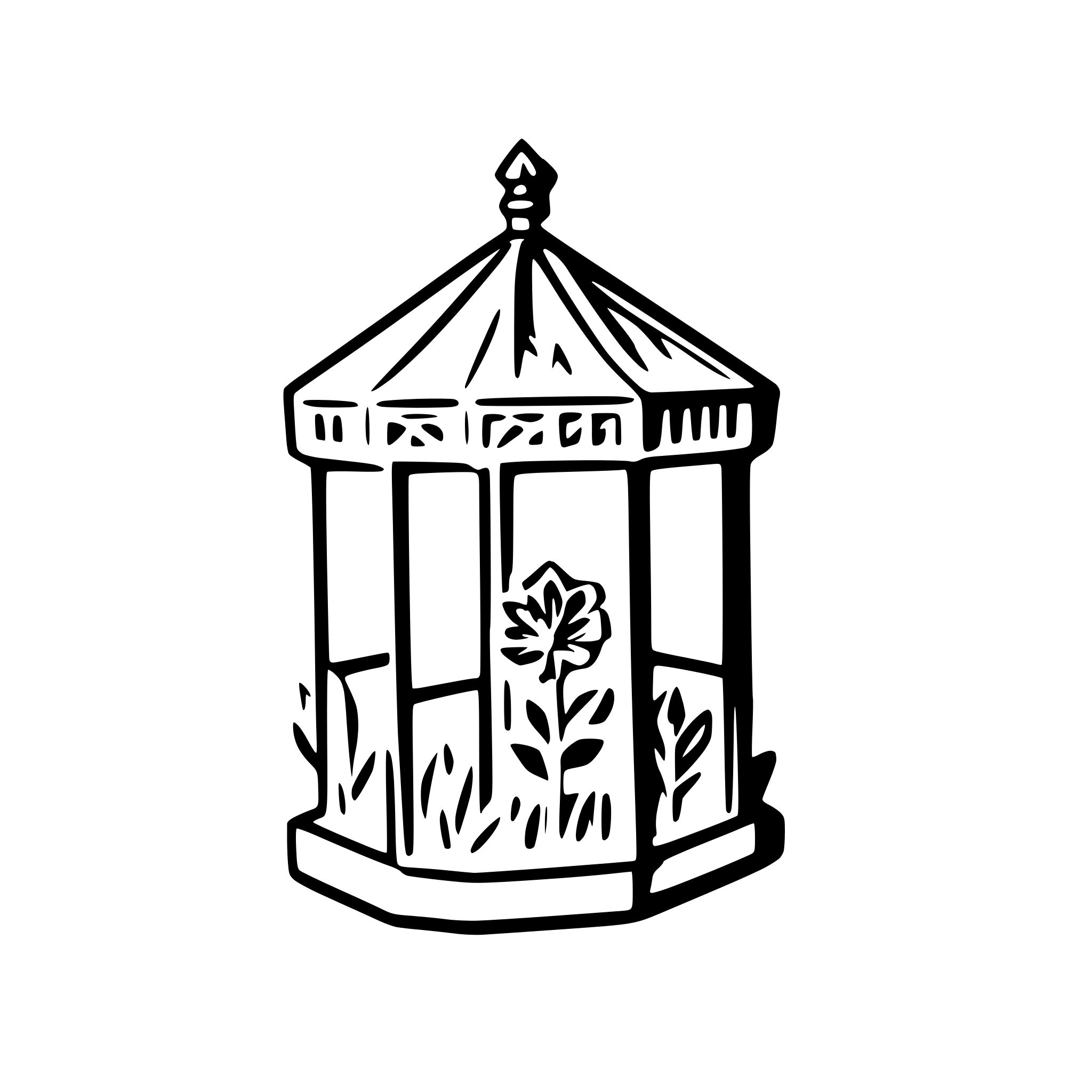 AI-generated SVG of 'gazebo in a flower garden'