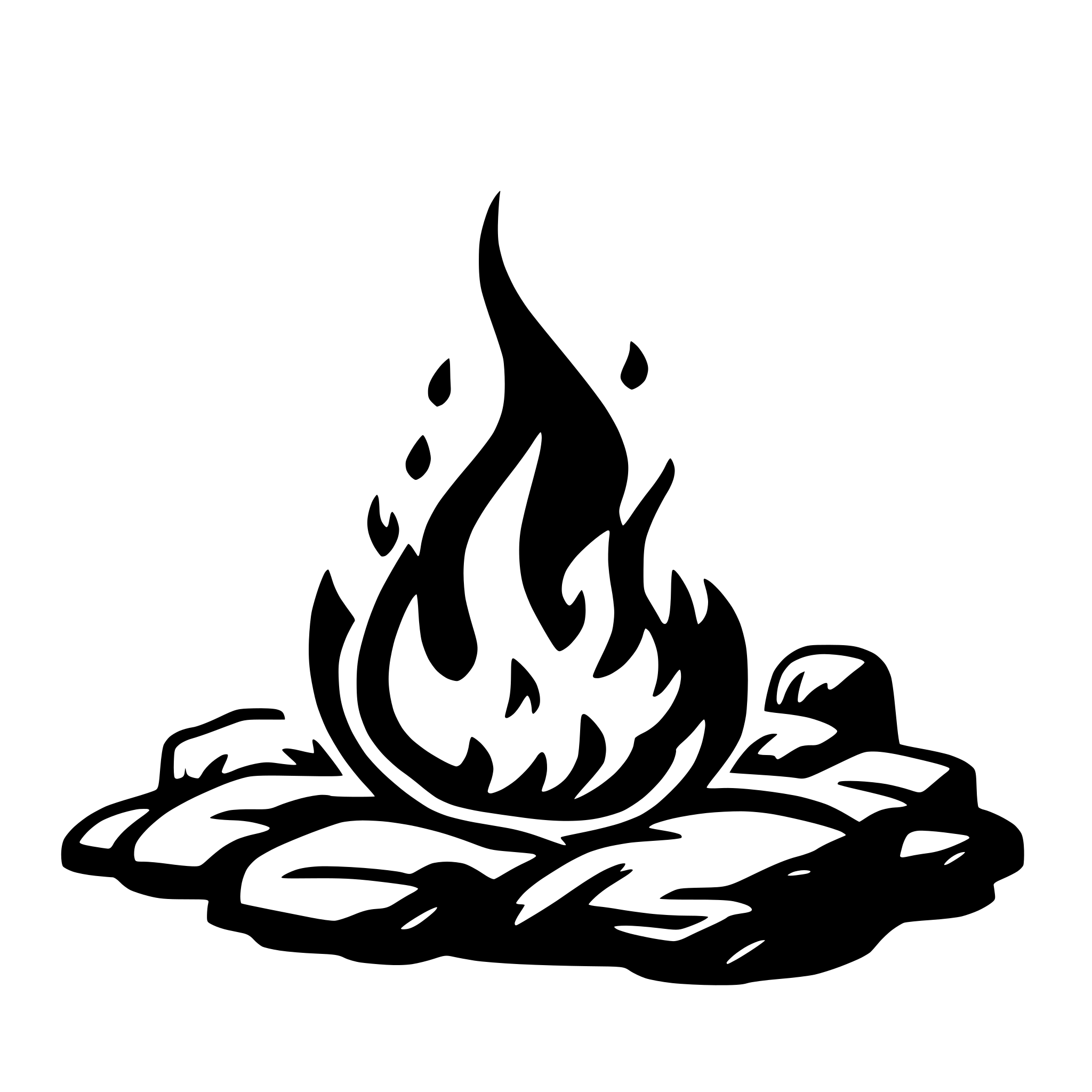AI-generated SVG of 'low fire flame'