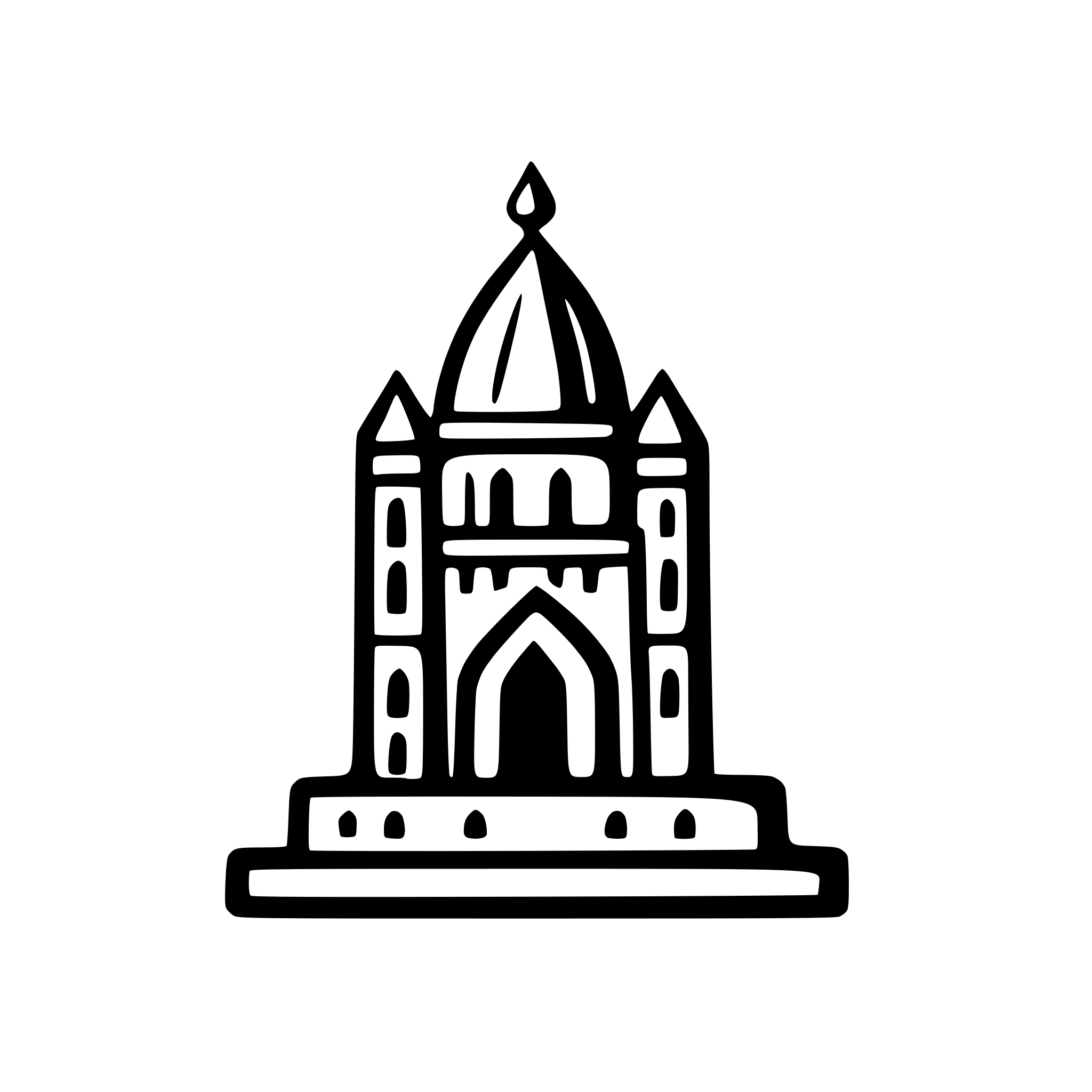 AI-generated SVG of a Minimal vector icon of Charminar, Hyderabad’s historic monument – clean black outline, no background, simplified Indian architecture, symmetrical structure, SVG style for web icon, centered view, no watermark”