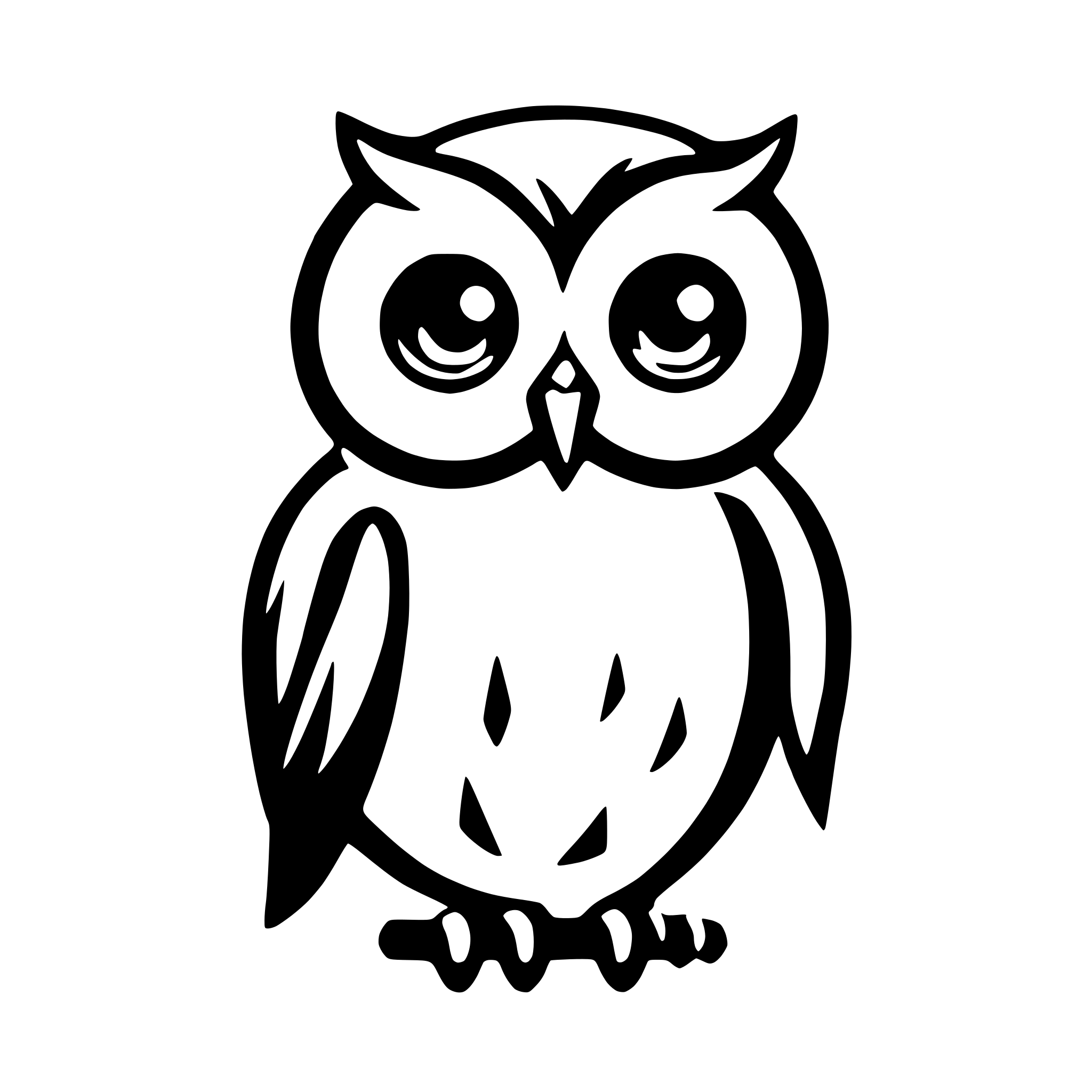 AI-generated SVG of a simple owl outline