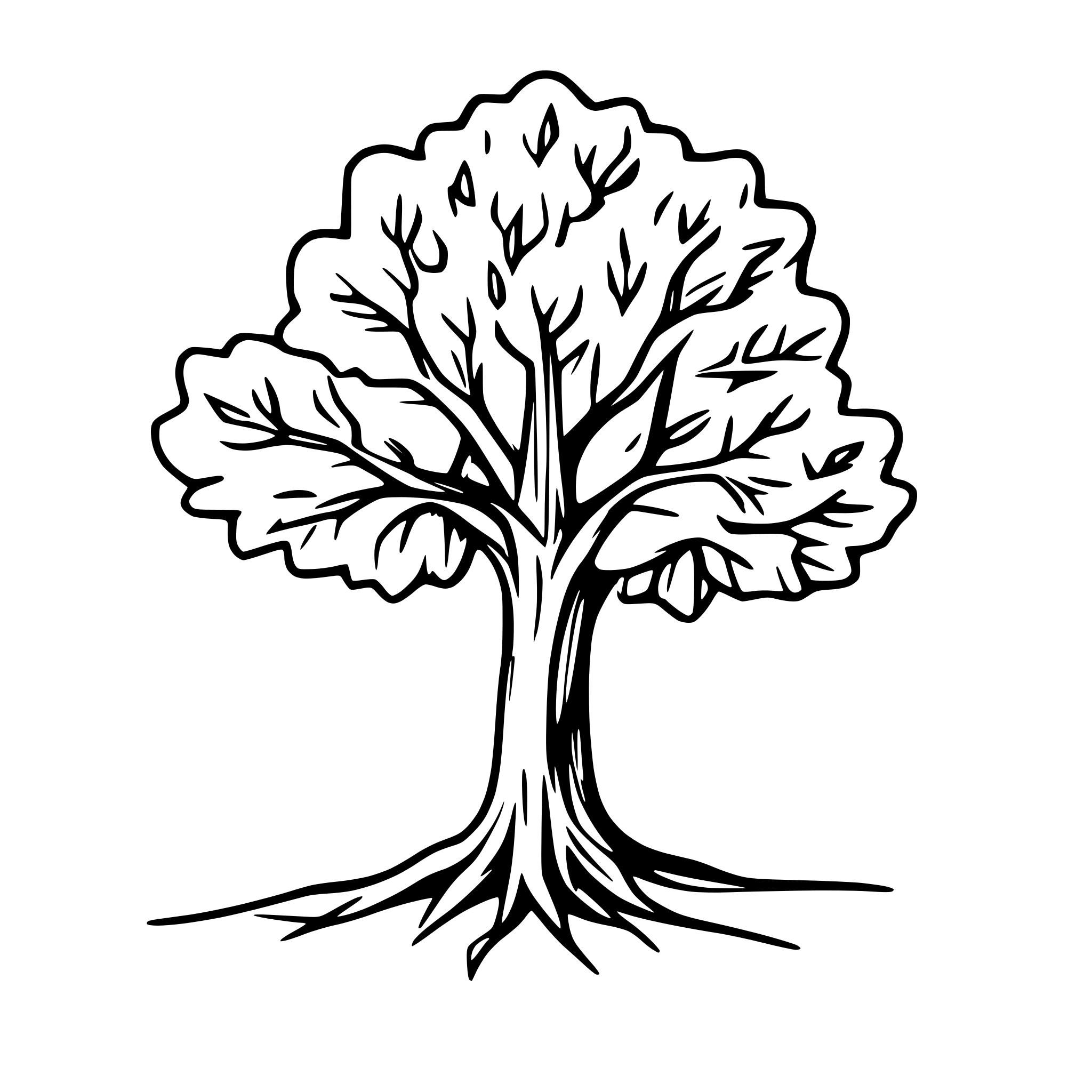 AI-generated SVG of a one soliter tree linden