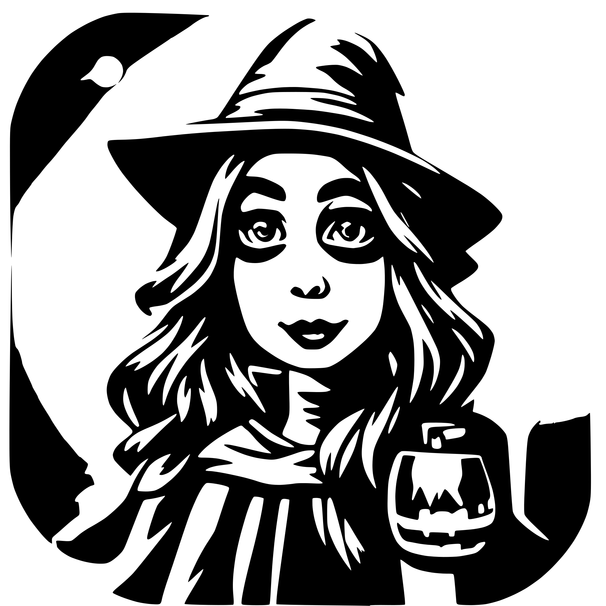 AI-generated SVG of a halloween witch