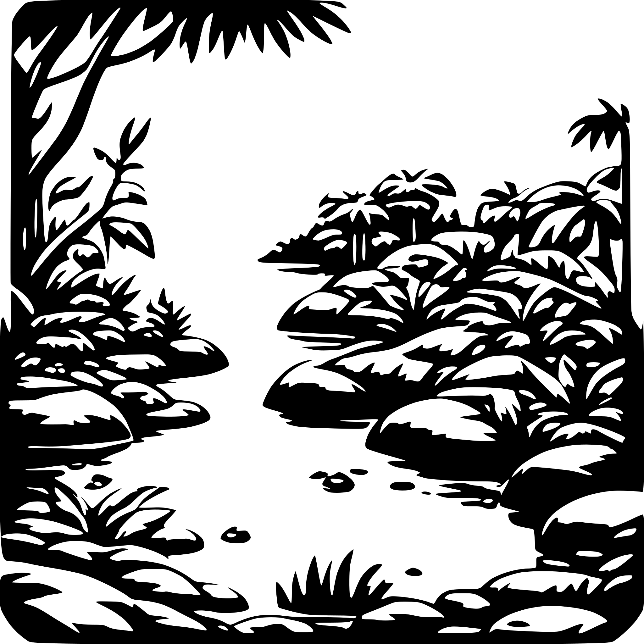 AI-generated SVG of 'jungle water ecosystem'