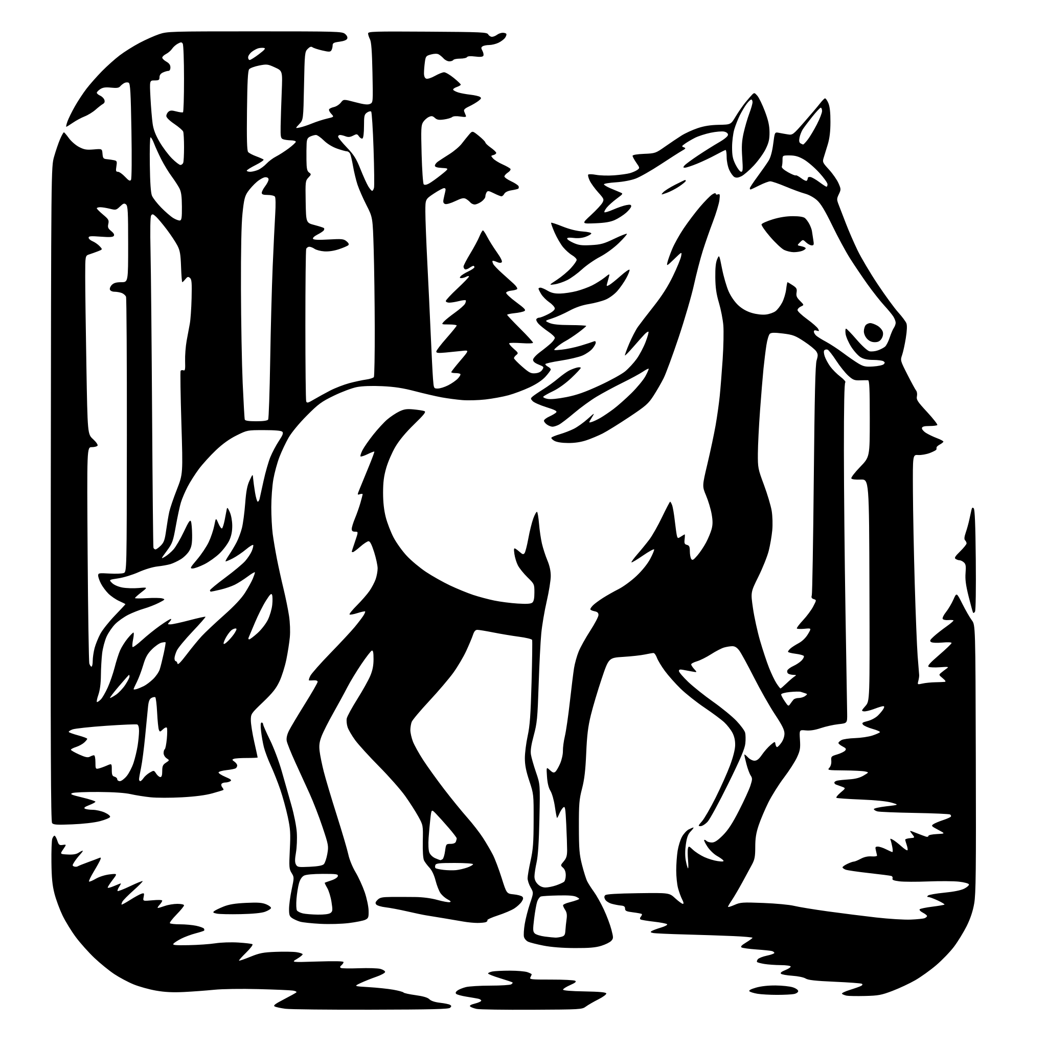AI-generated SVG of 'pegasus in forest'