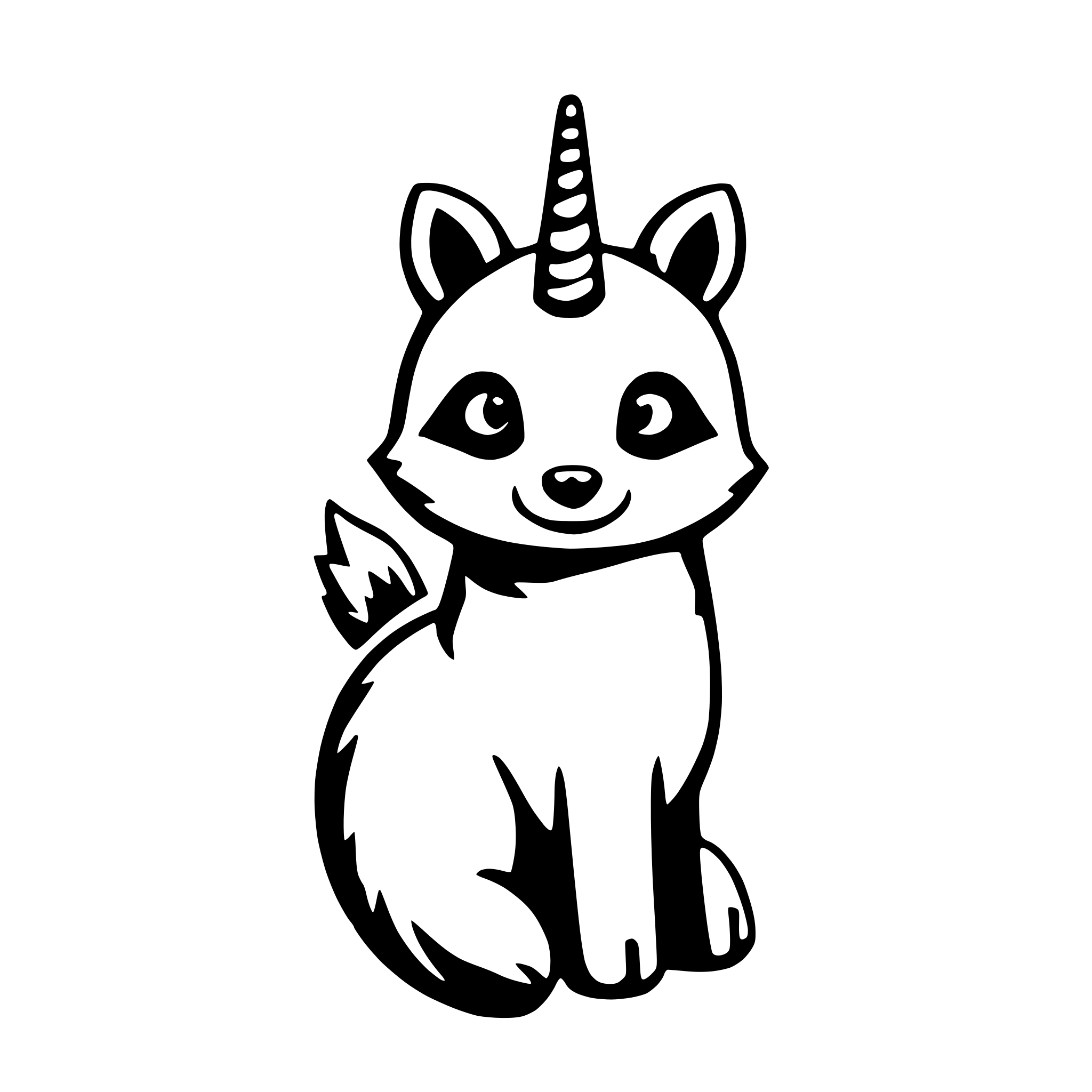 AI-generated SVG of 'cute unicorn raccoon'