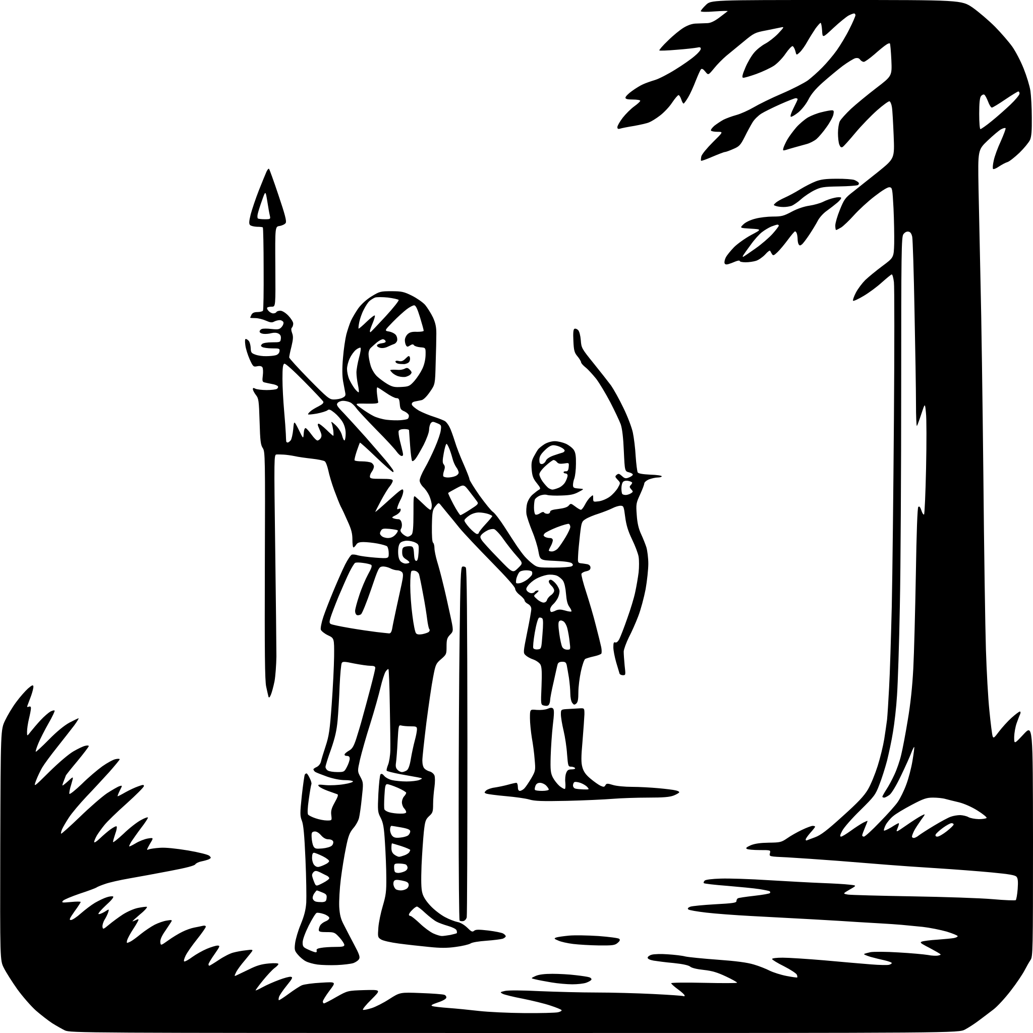 AI-generated SVG of 'archery in forest'