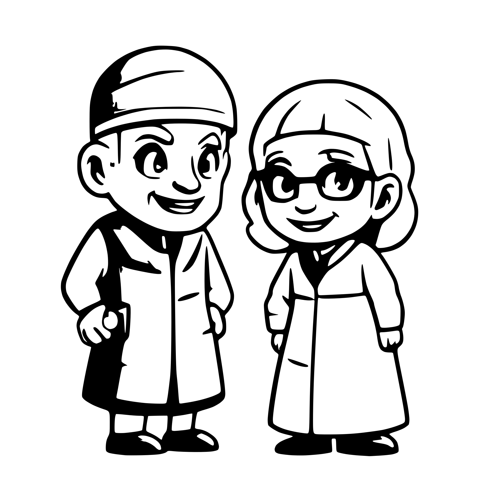 AI-generated SVG of a old woman and old man with palestenian clothes