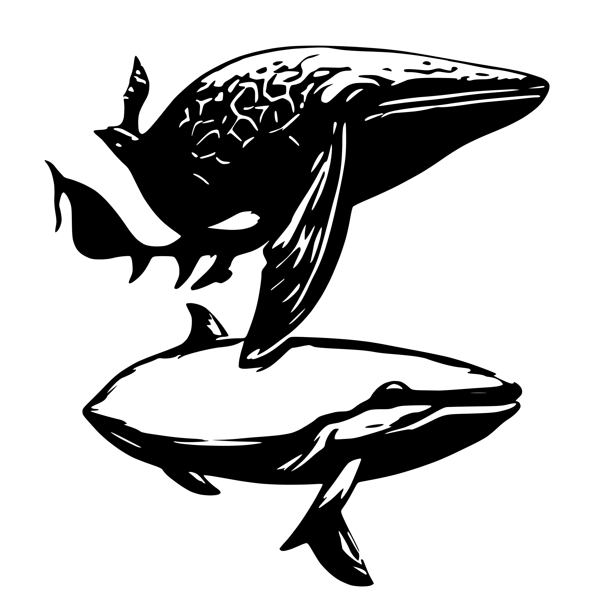 AI-generated SVG of a minimalist scientist whale