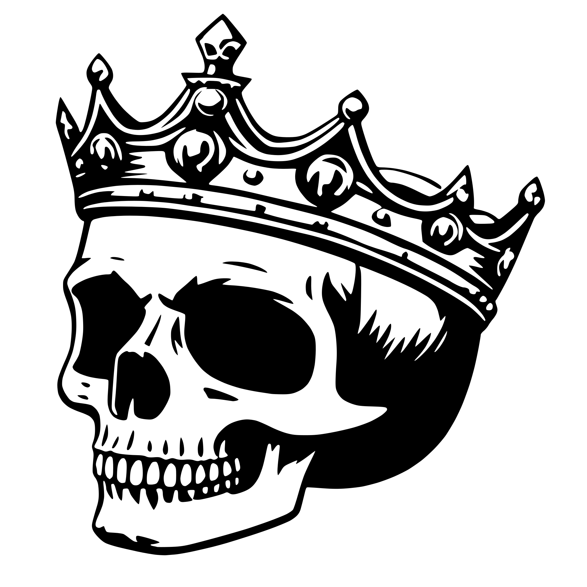 AI-generated SVG of a Skull head with King crown