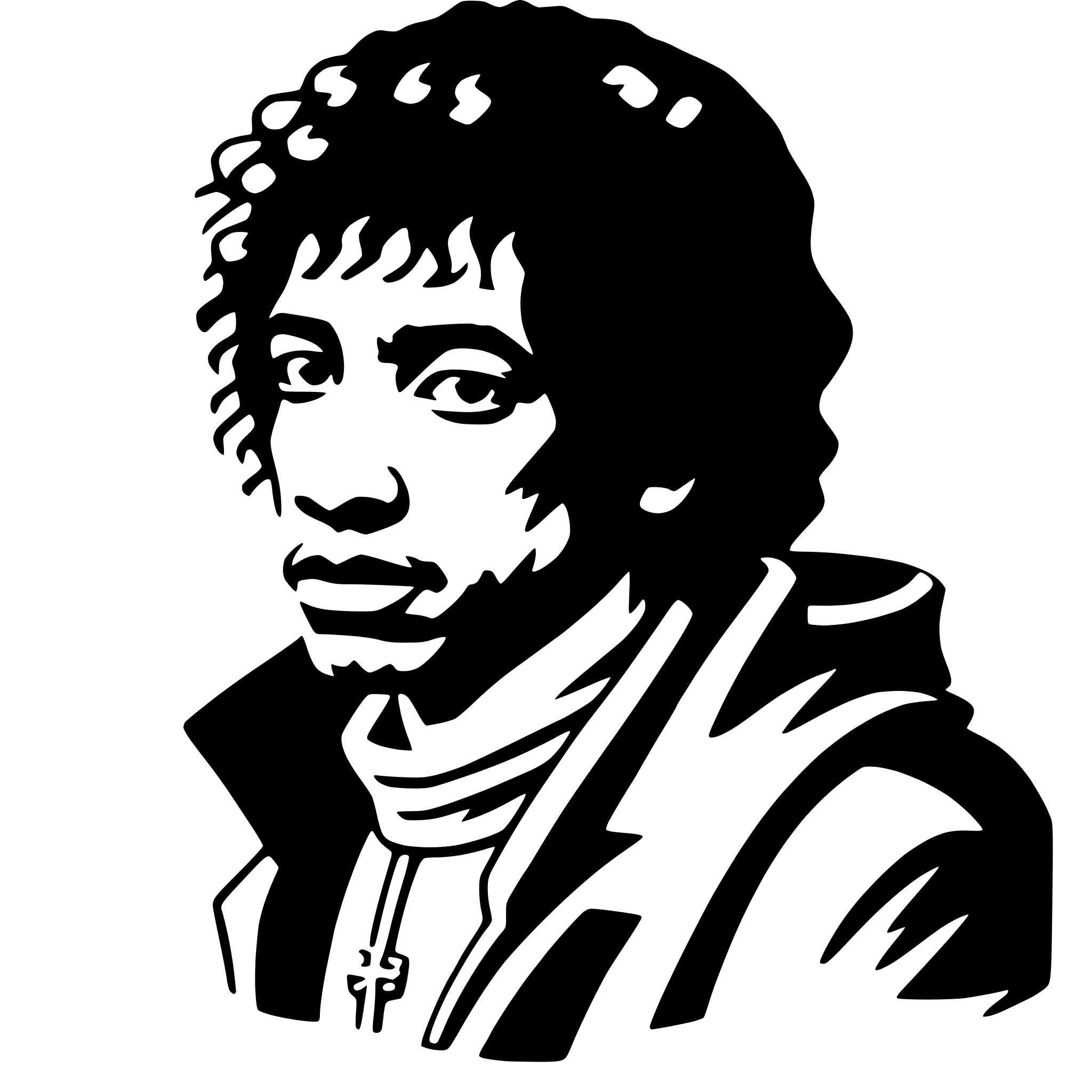AI-generated SVG of 'jimi hendrix'