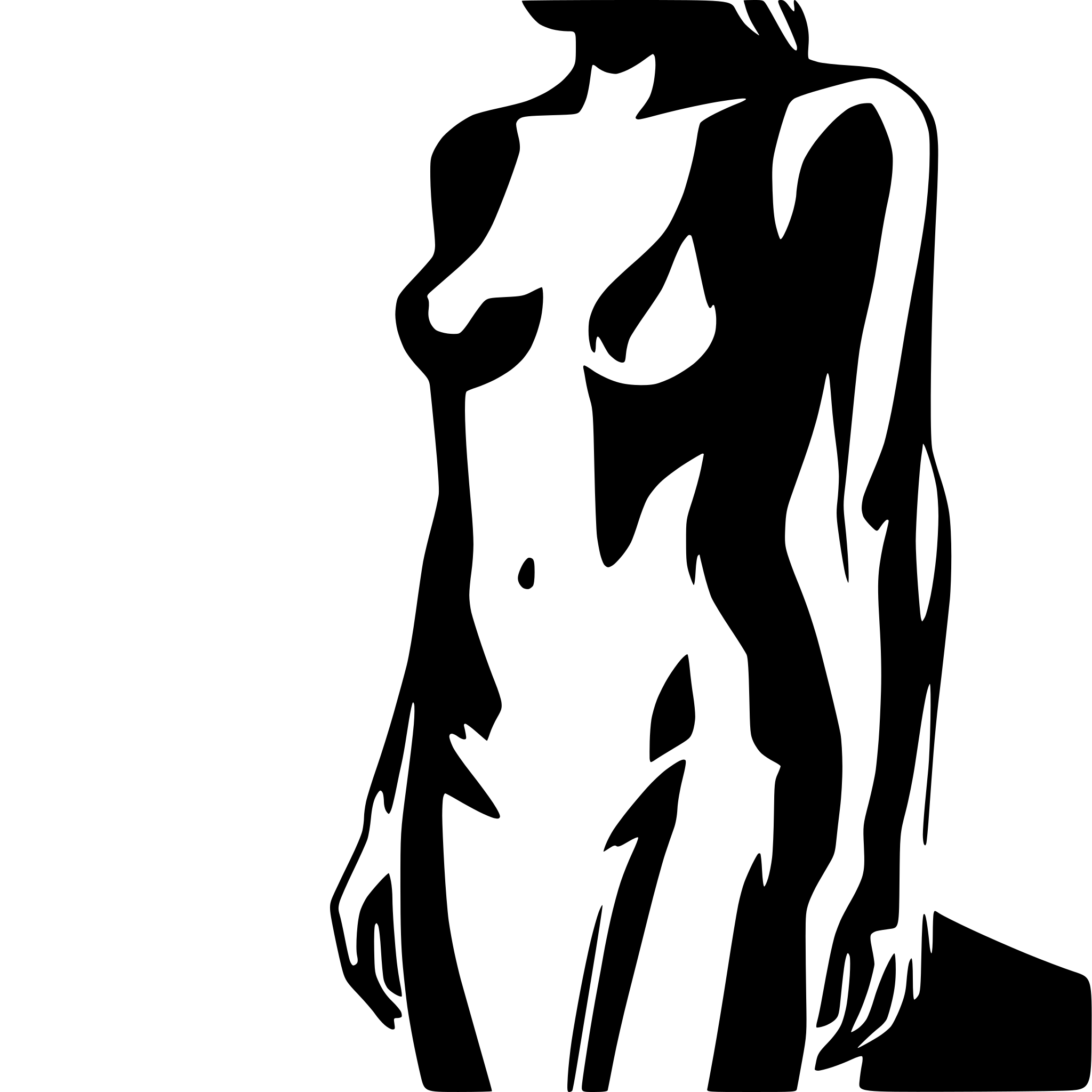 AI-generated SVG of a black and white female nude body