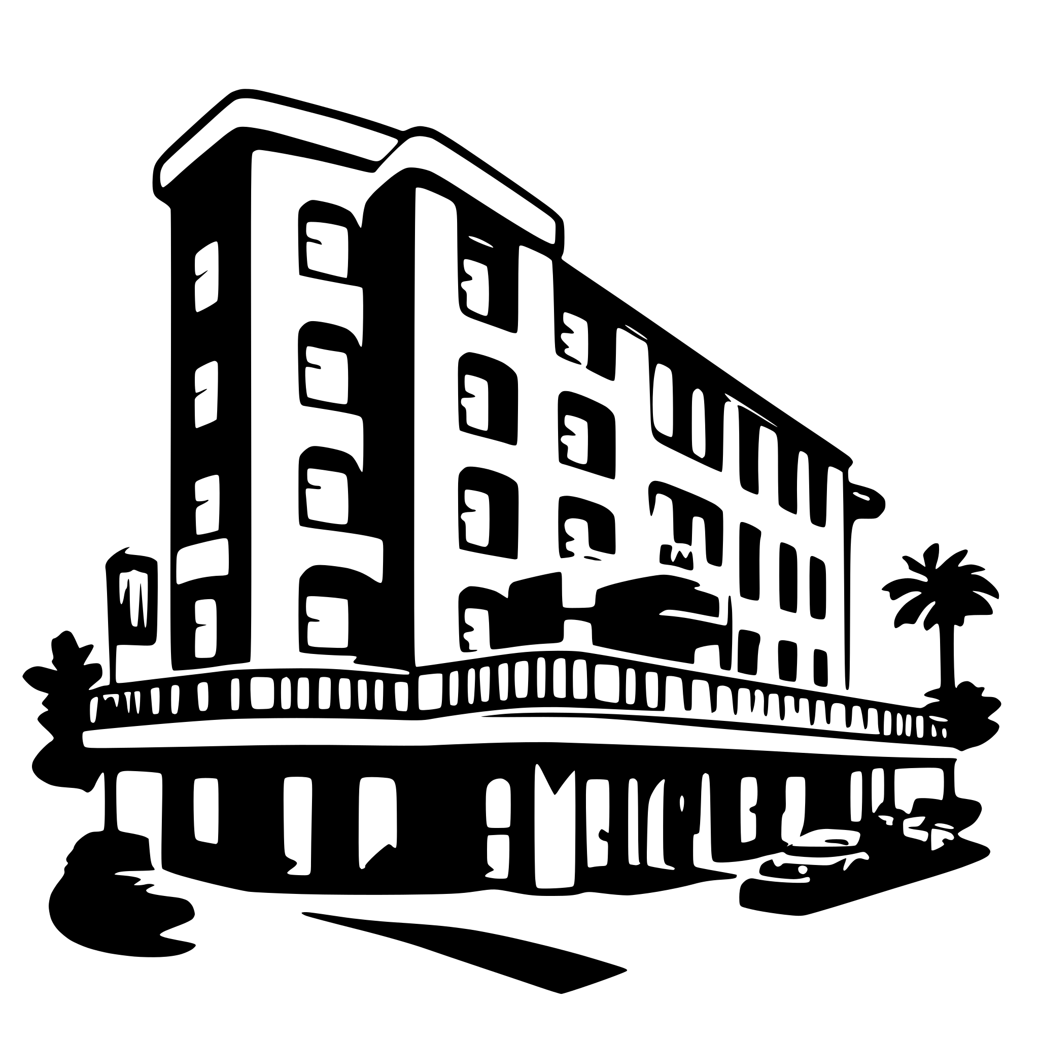 AI-generated SVG of a hotel