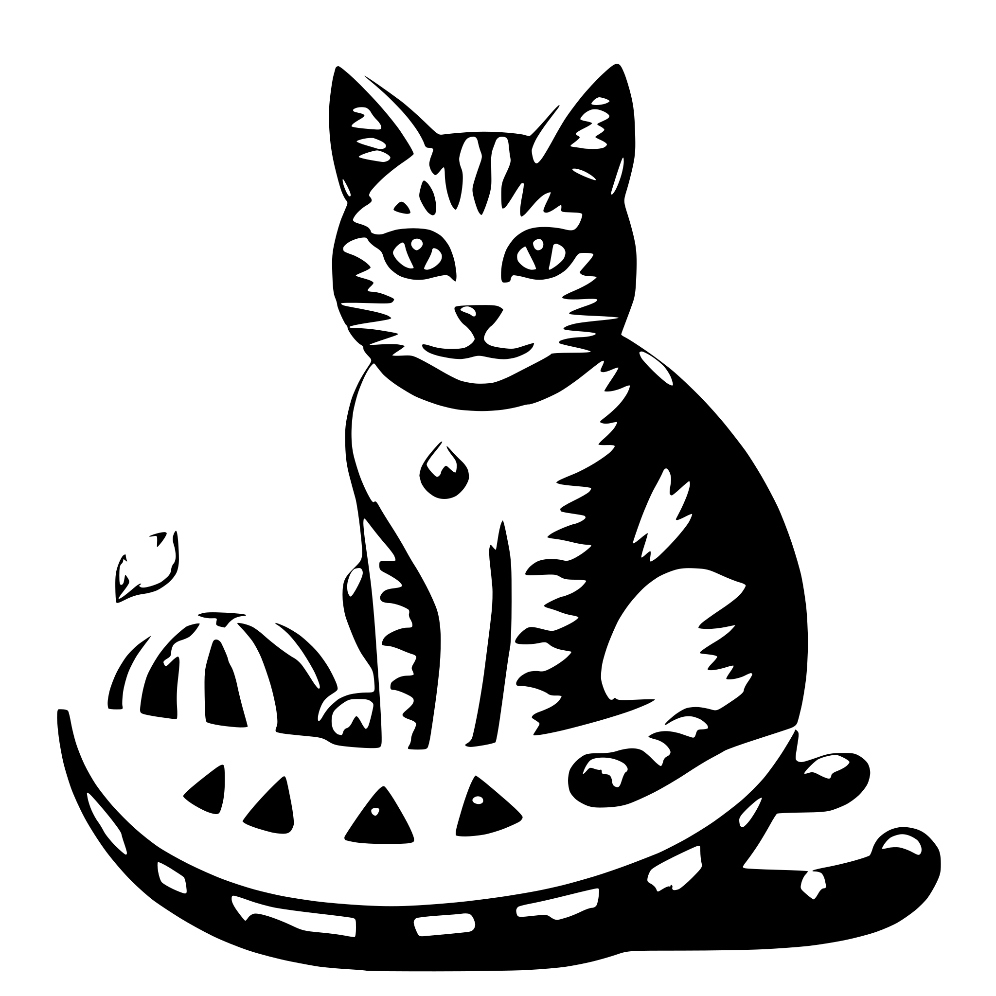AI-generated SVG of a cat sitting on a watermelon