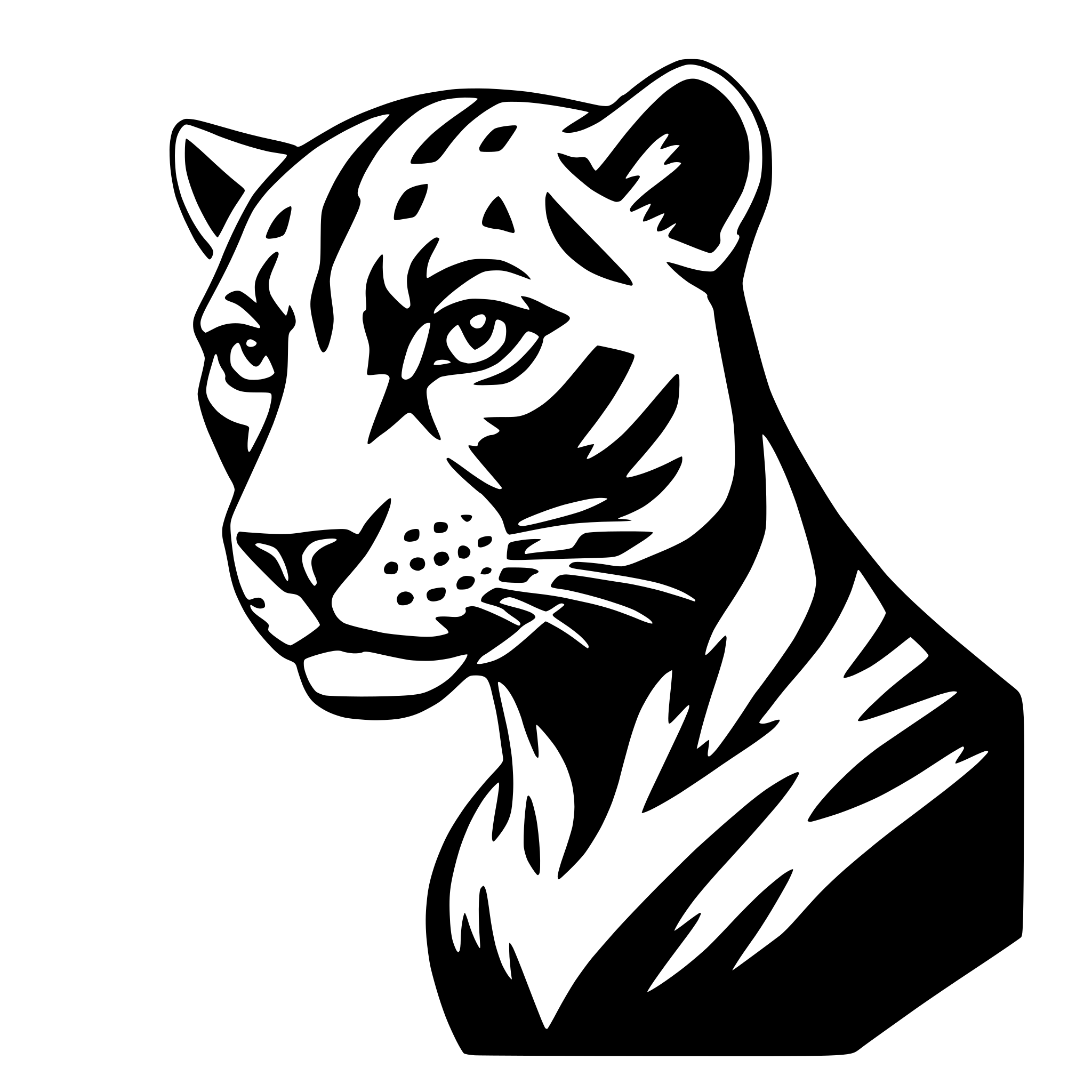 AI-generated SVG of a black panther