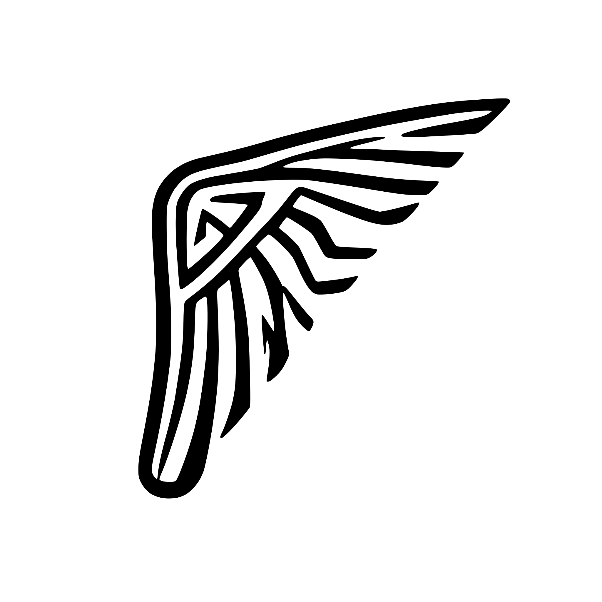 AI-generated SVG of a Winged Fragment, a fragment of a dragon’s wing, with a sharp, angular silhouette