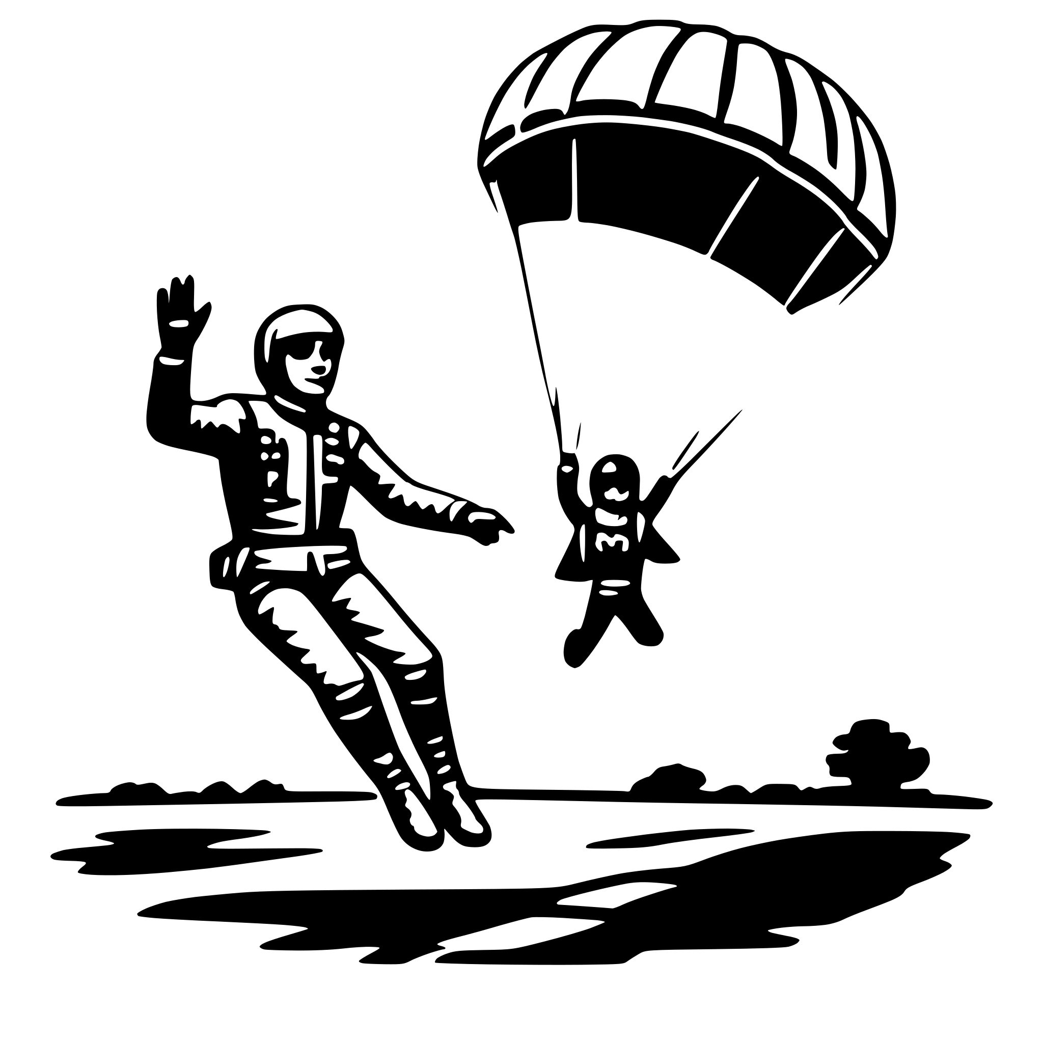 AI-generated SVG of 'parachute and skydiver'