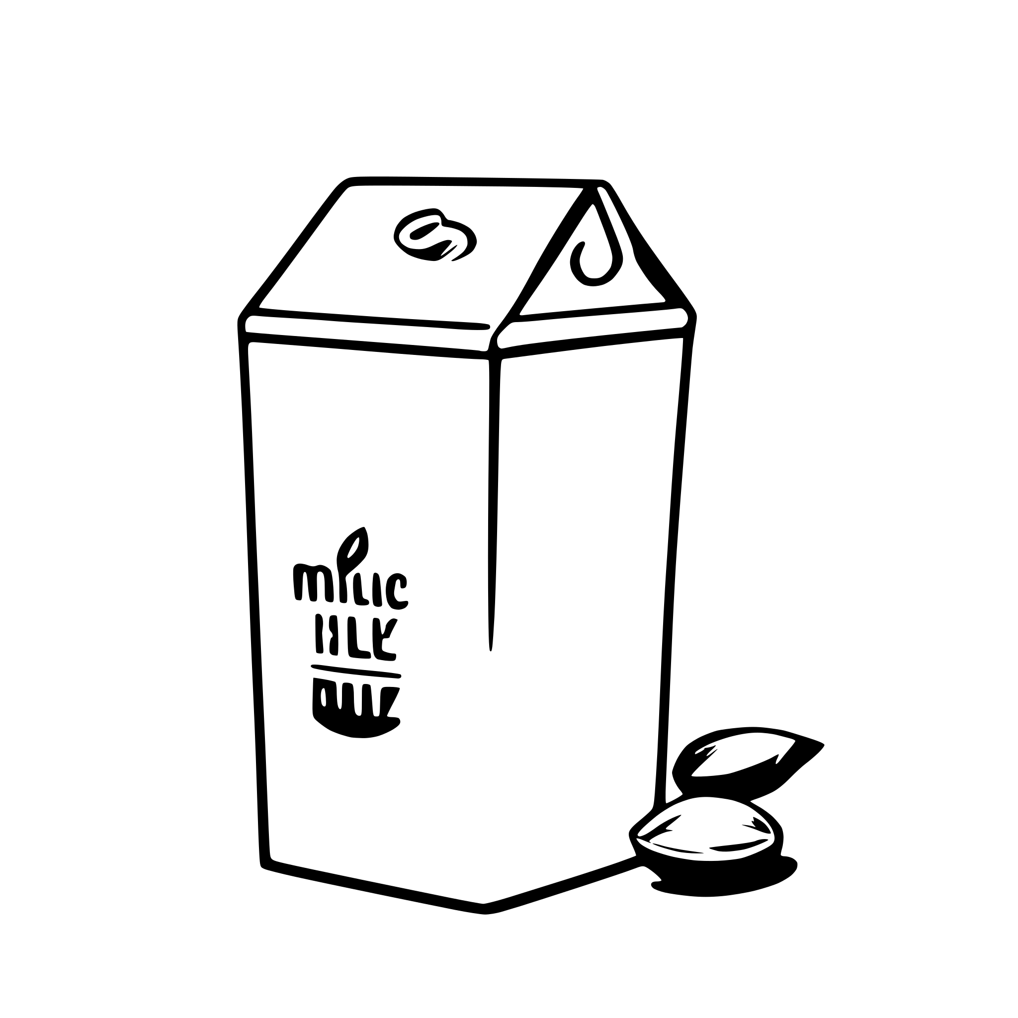 AI-generated SVG of a almond milk milk carton box