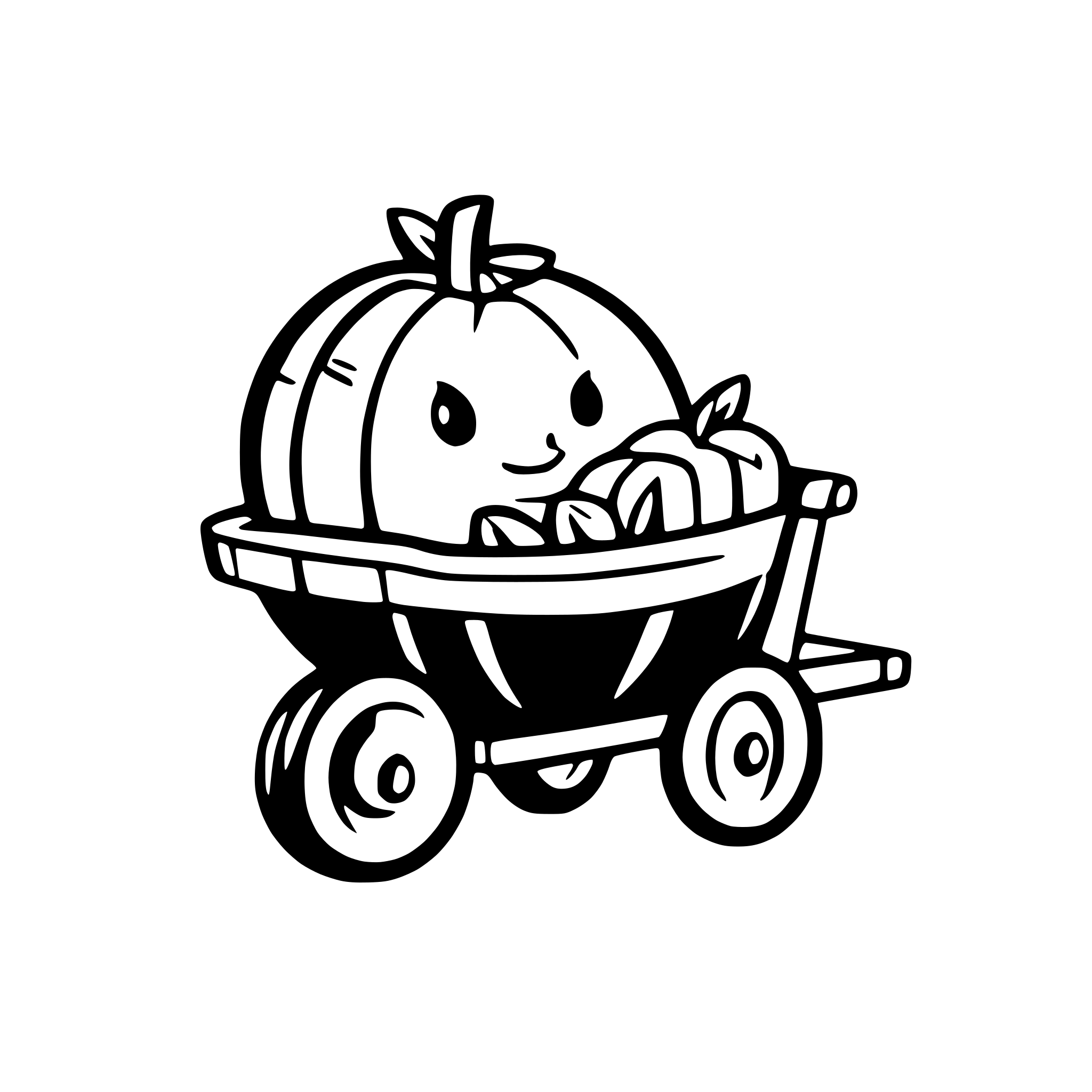 AI-generated SVG of 'pumpkin with wheelbarrow'