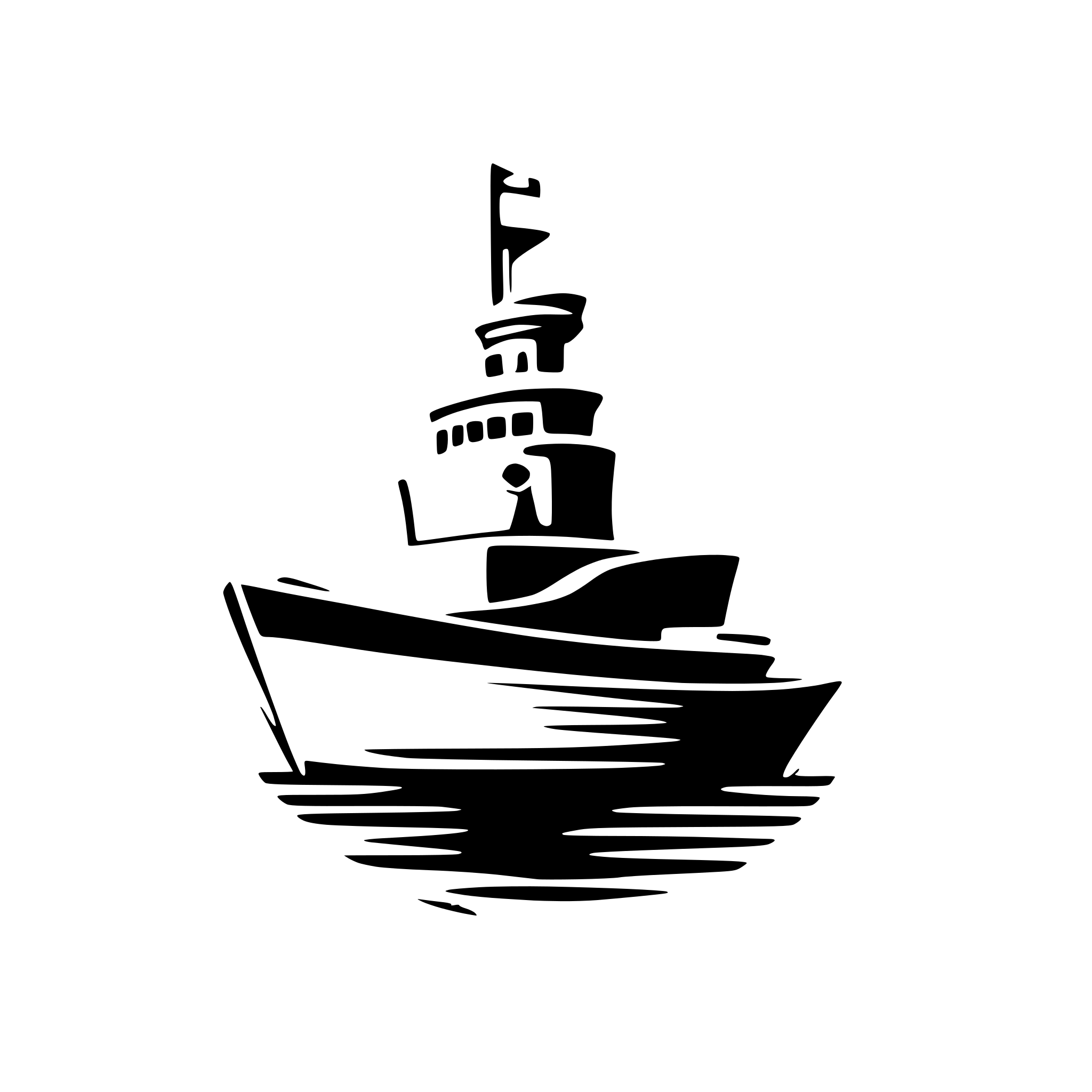 AI-generated SVG of a ship logo with lock like an encryption in blue cyan