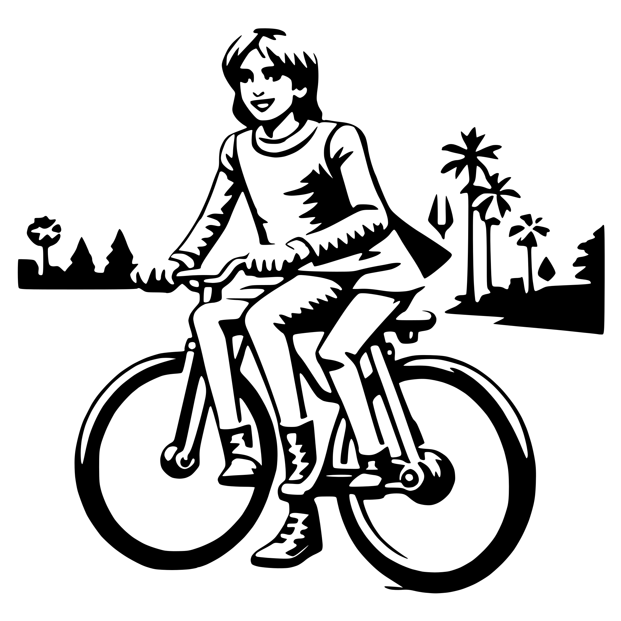 AI-generated SVG of 'couples on a bicycle'