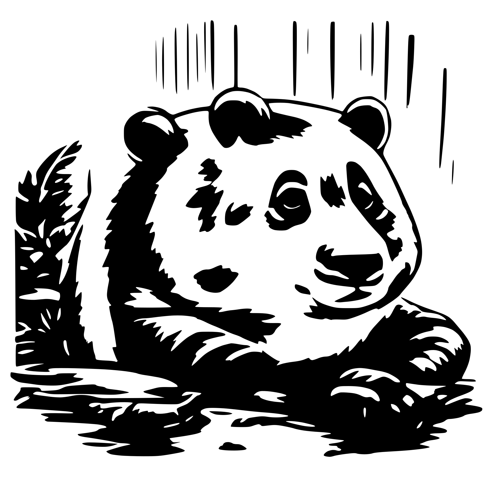 AI-generated SVG of a panda with contious lines