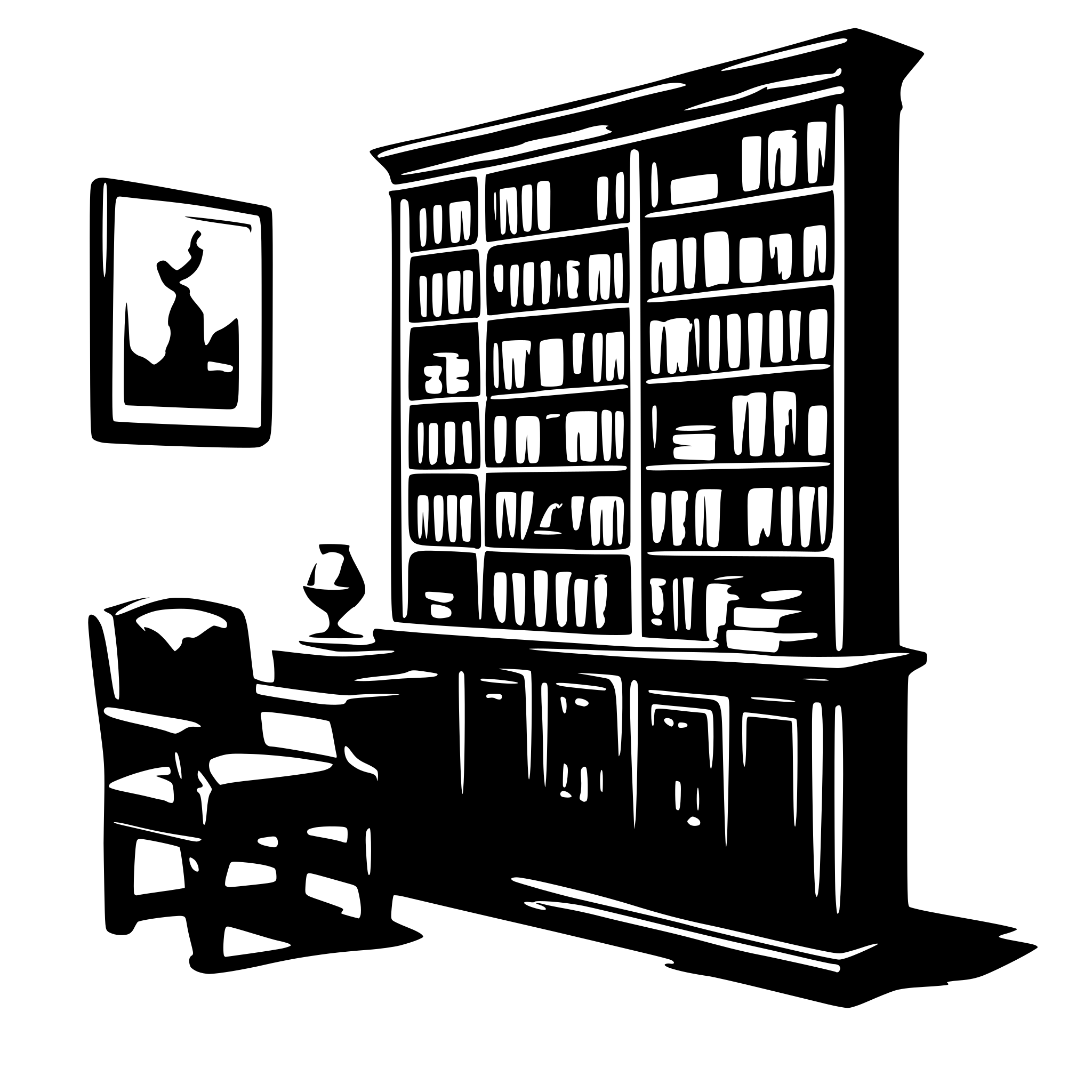 AI-generated SVG of 'the stygian library'