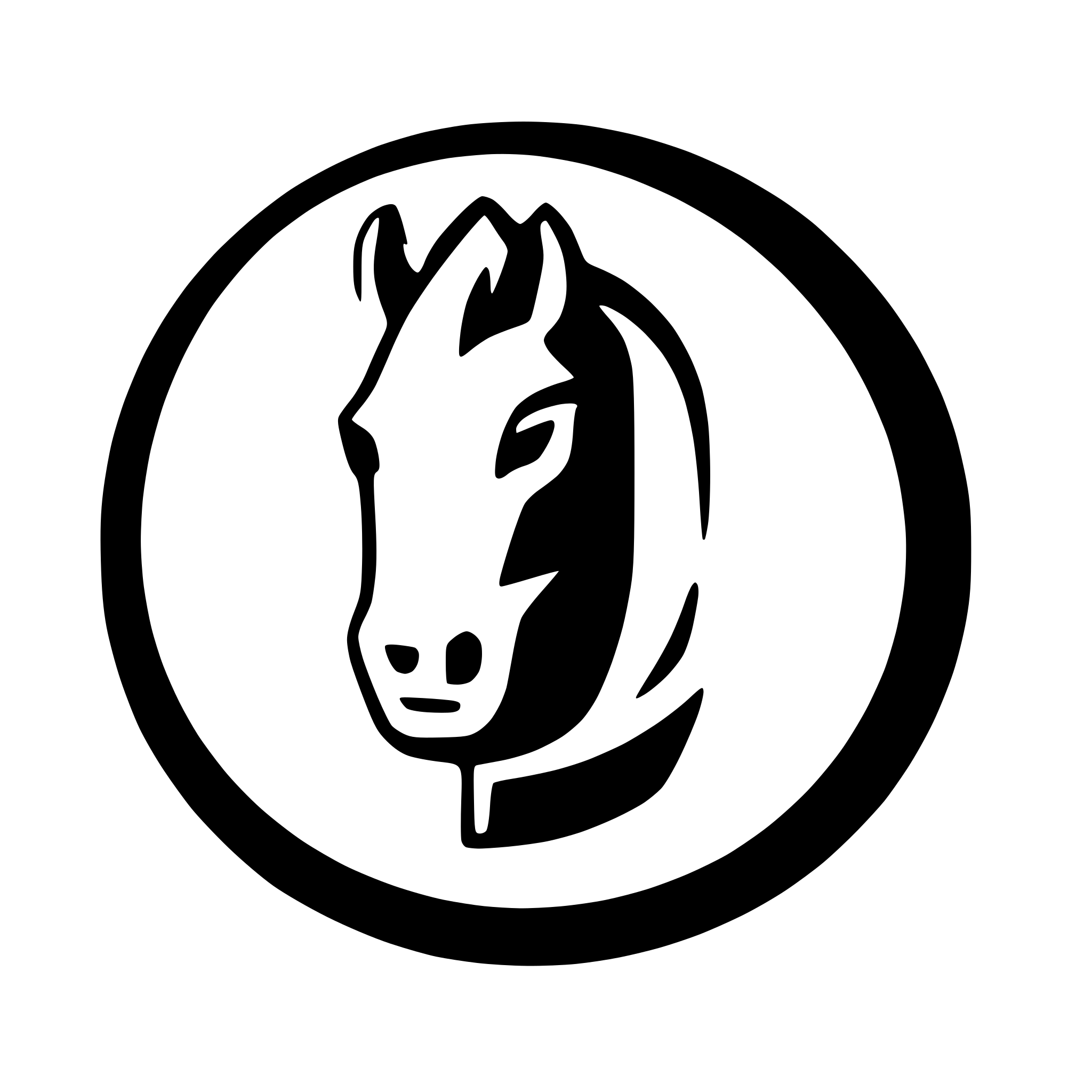 AI-generated SVG of 'simple horse head in a pin'