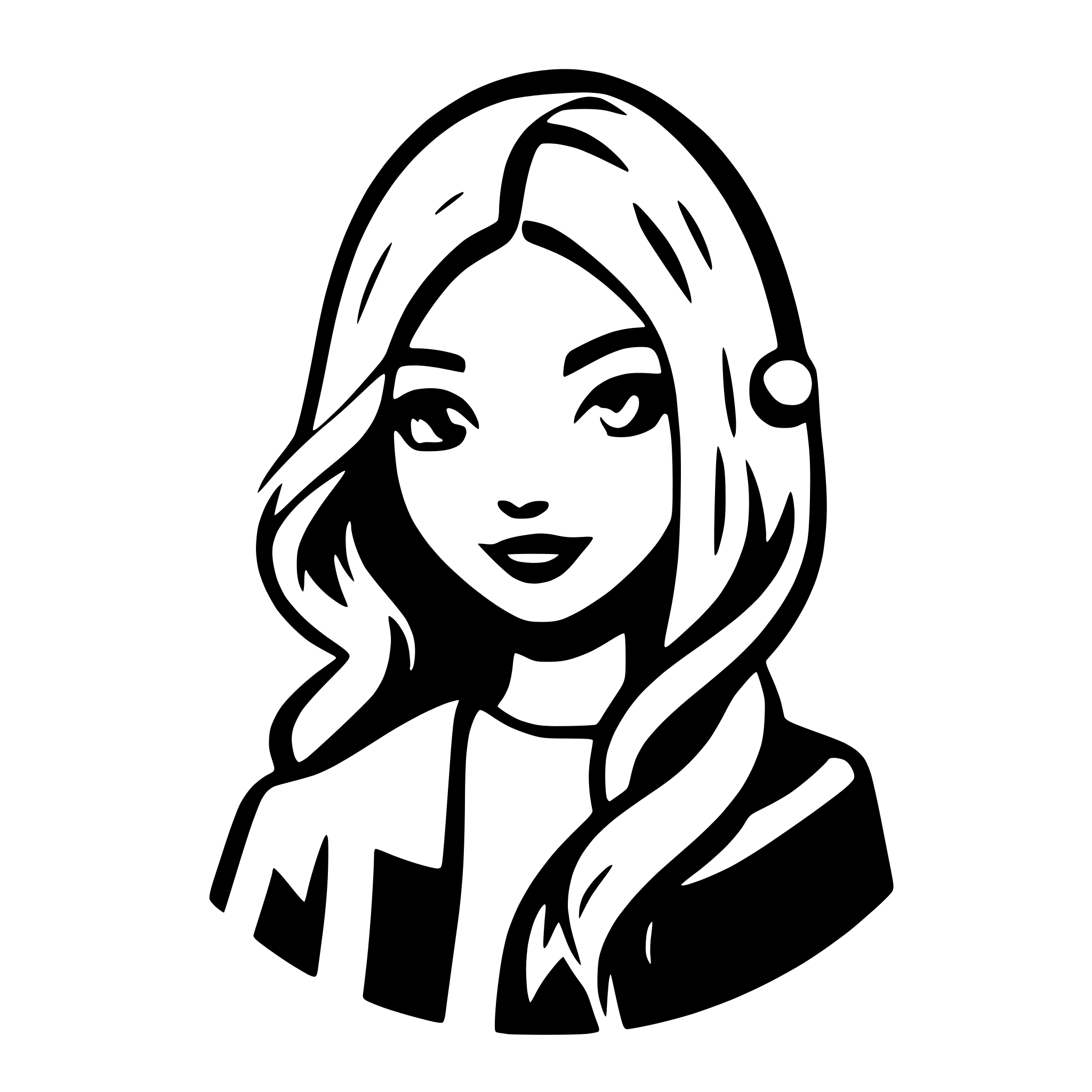 AI-generated SVG of 'Girl's hair with volume'