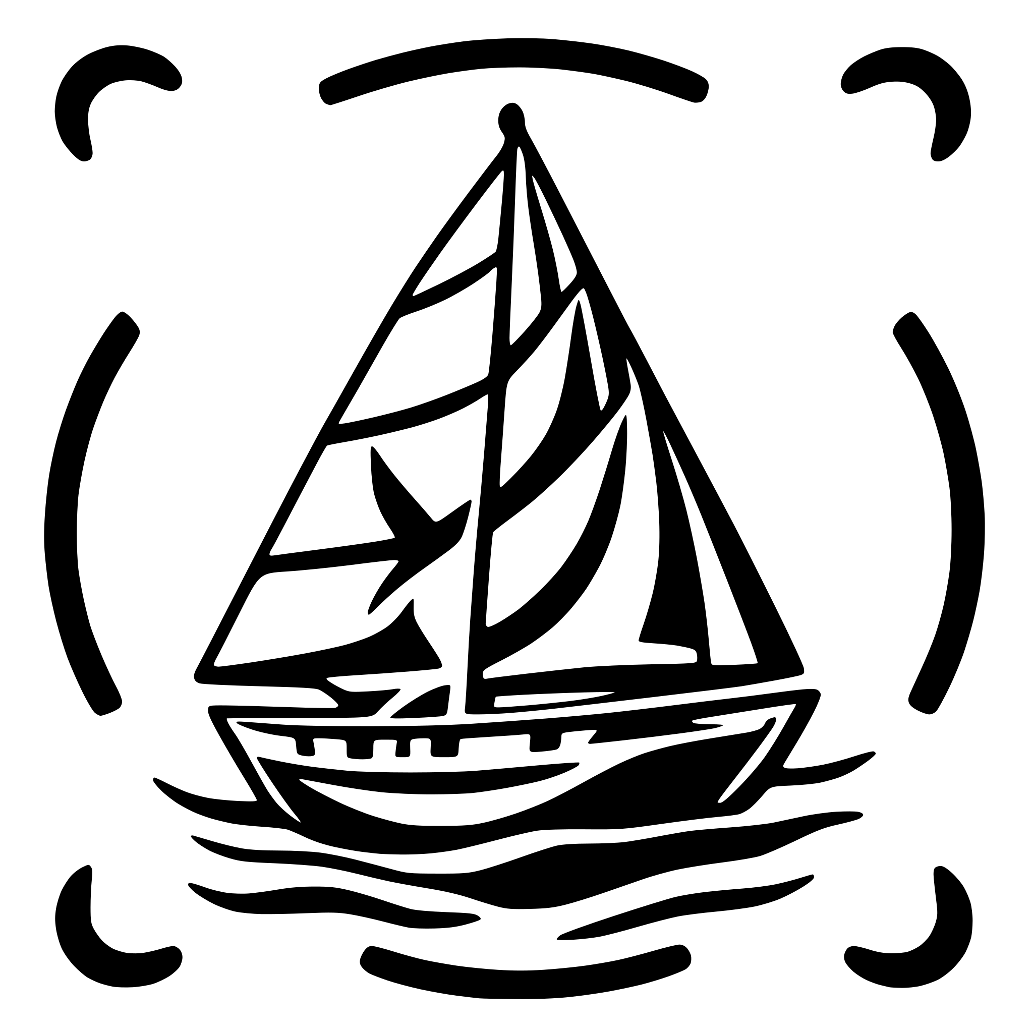 AI-generated SVG of a logo style depiction of a sail boat, namely a clipper