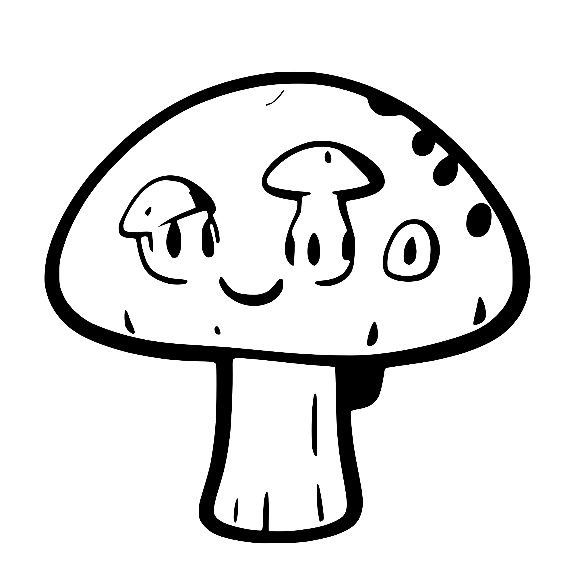 AI-generated SVG of a mushrooms with faces