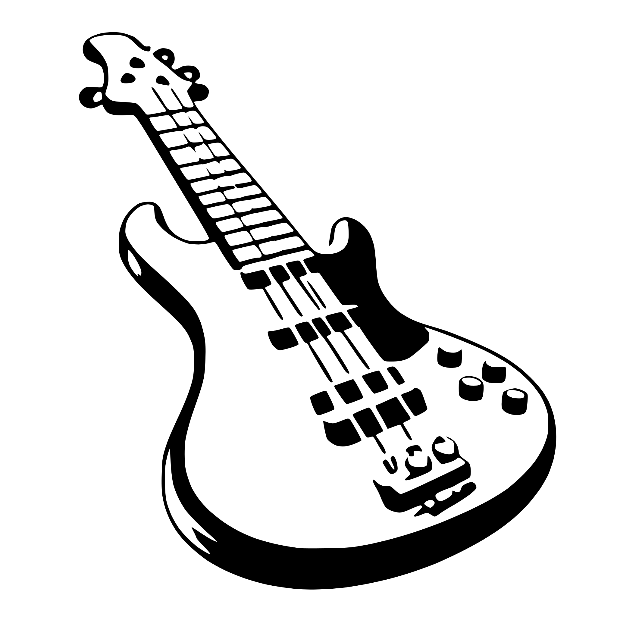 AI-generated SVG of 'bass guitar with musical notes'