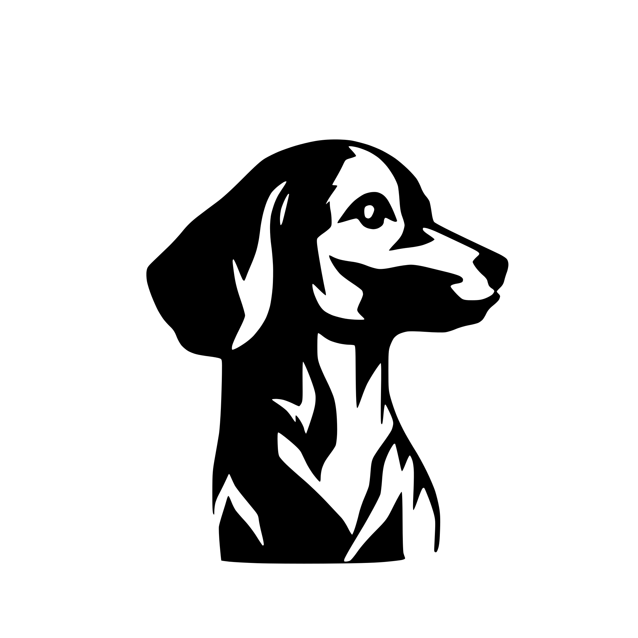 AI-generated SVG of a dog silhouette black vector, the white background AI-generated SVG of a dog silhouette black vector, the white background