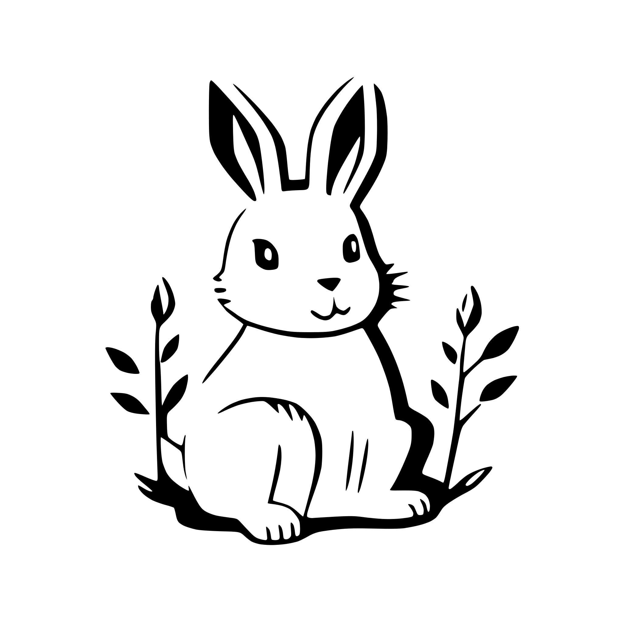 AI-generated SVG of 'rabbit in a field of flowers'