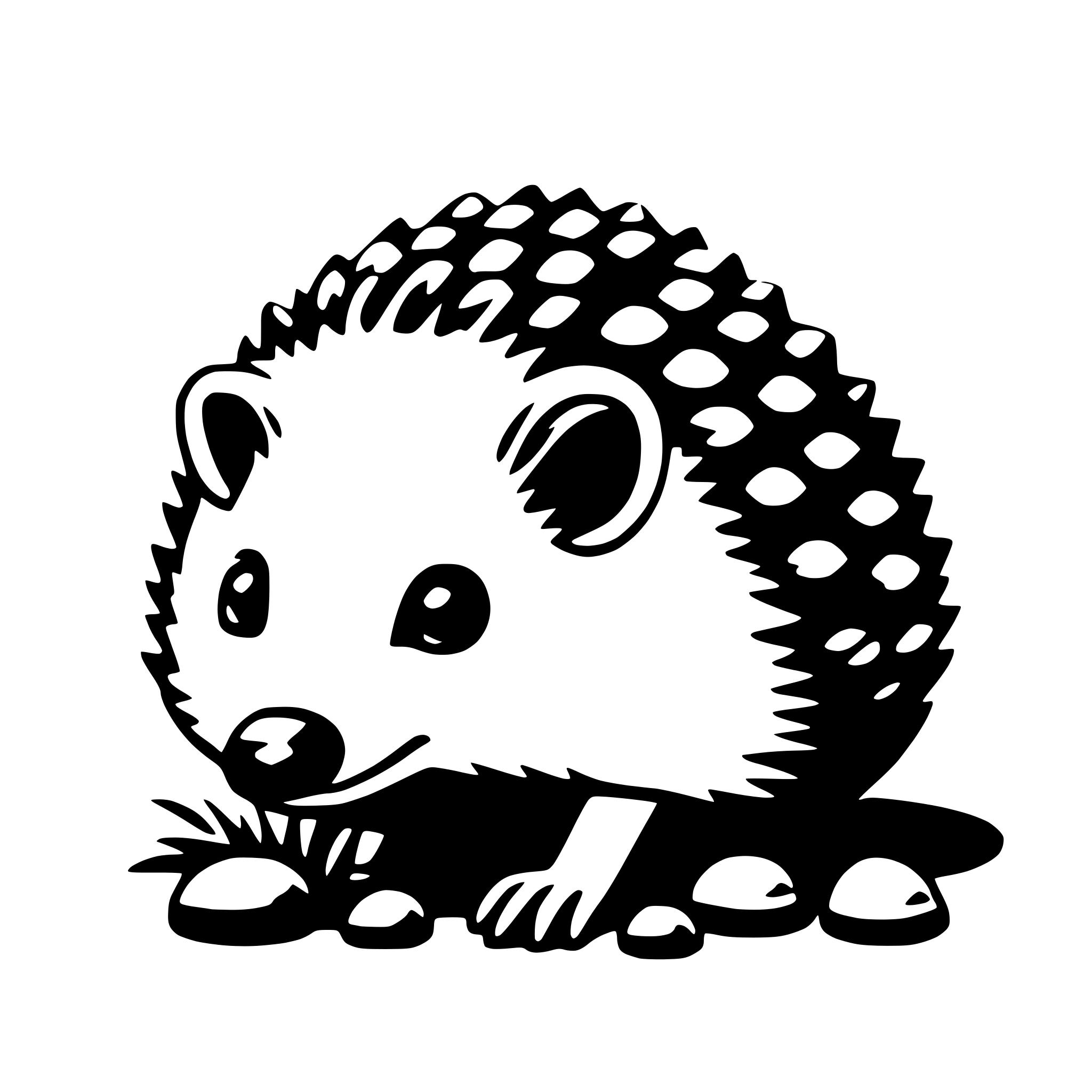 AI-generated SVG of 'hedgehog with mushroom'
