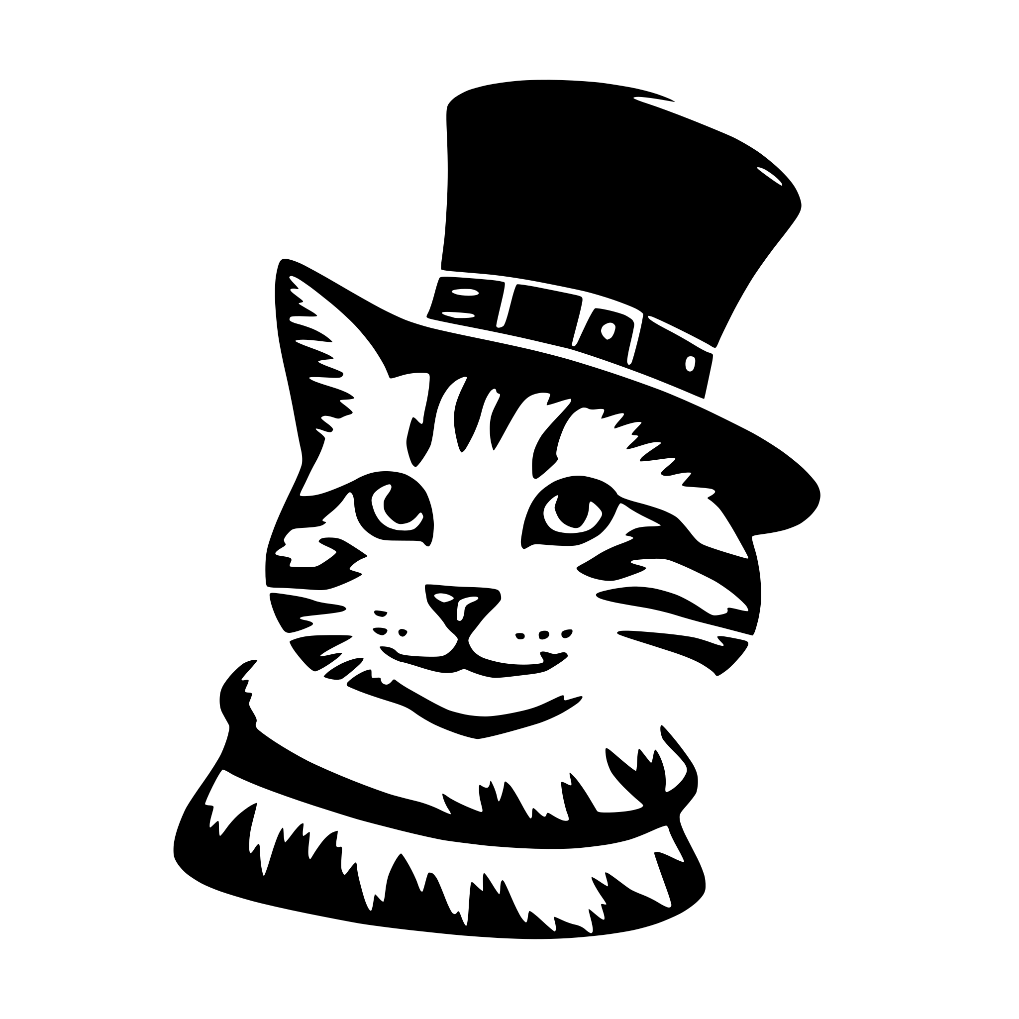 AI-generated SVG of 'cat wif hat'