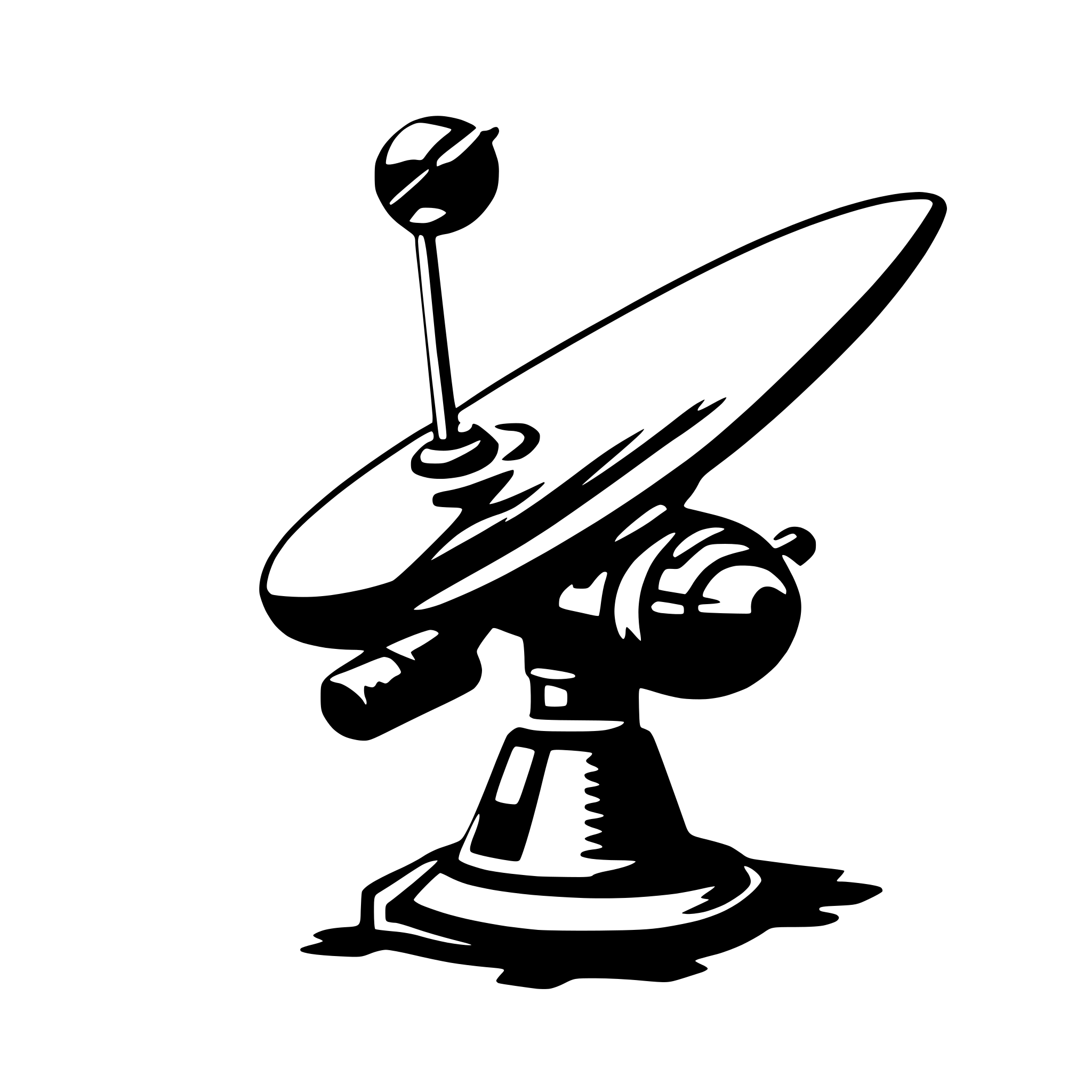 AI-generated SVG of a satellite orbiting