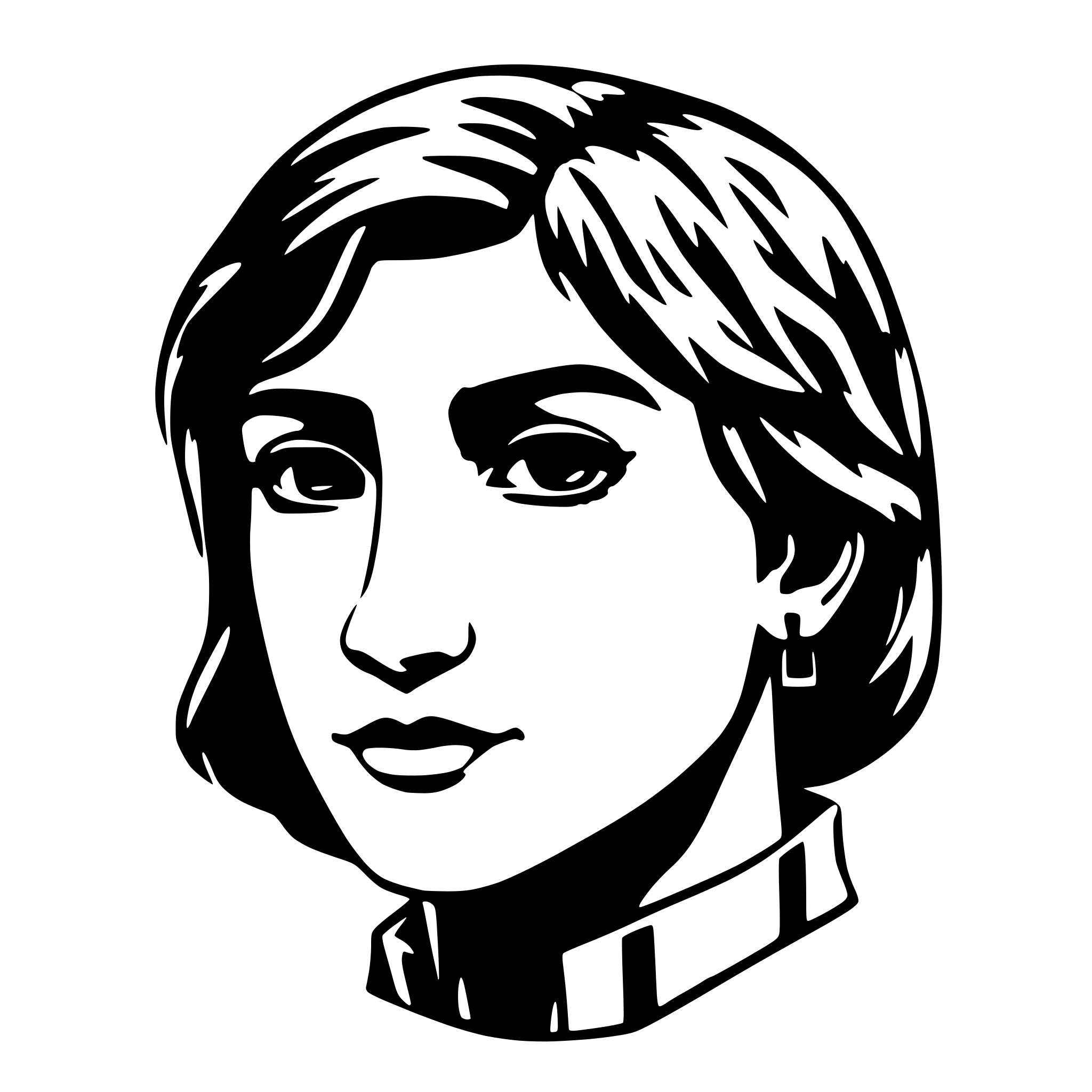 AI-generated SVG of 'Create a gender neutral avatar same style as Notion.so. No background color needed and the avatar should wear simple cloth.'